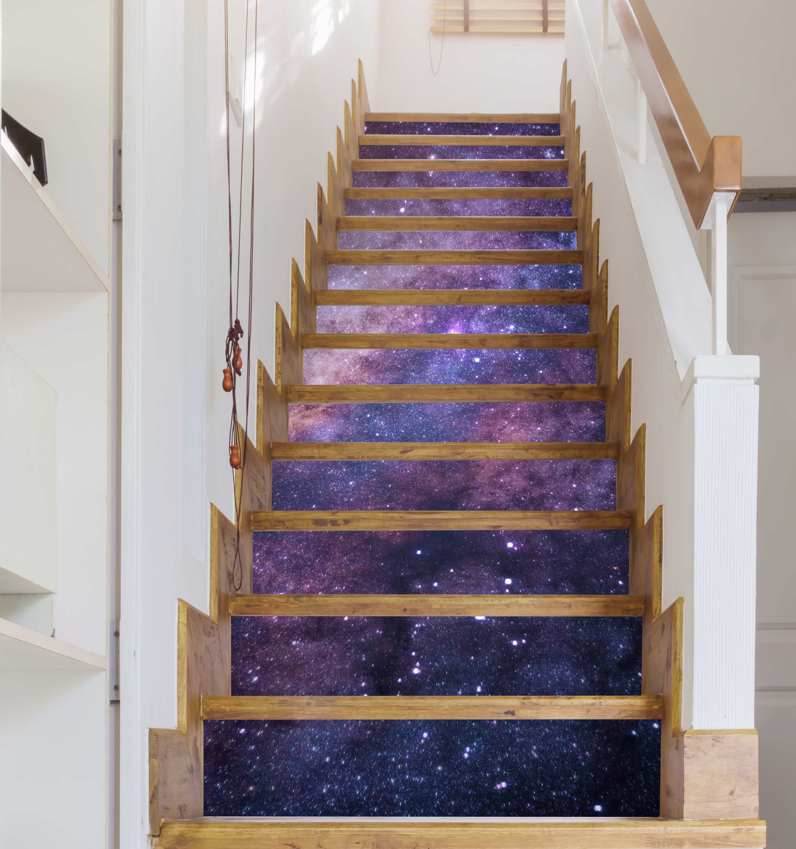 3D Purple Charming Galaxy 311 Stair Risers