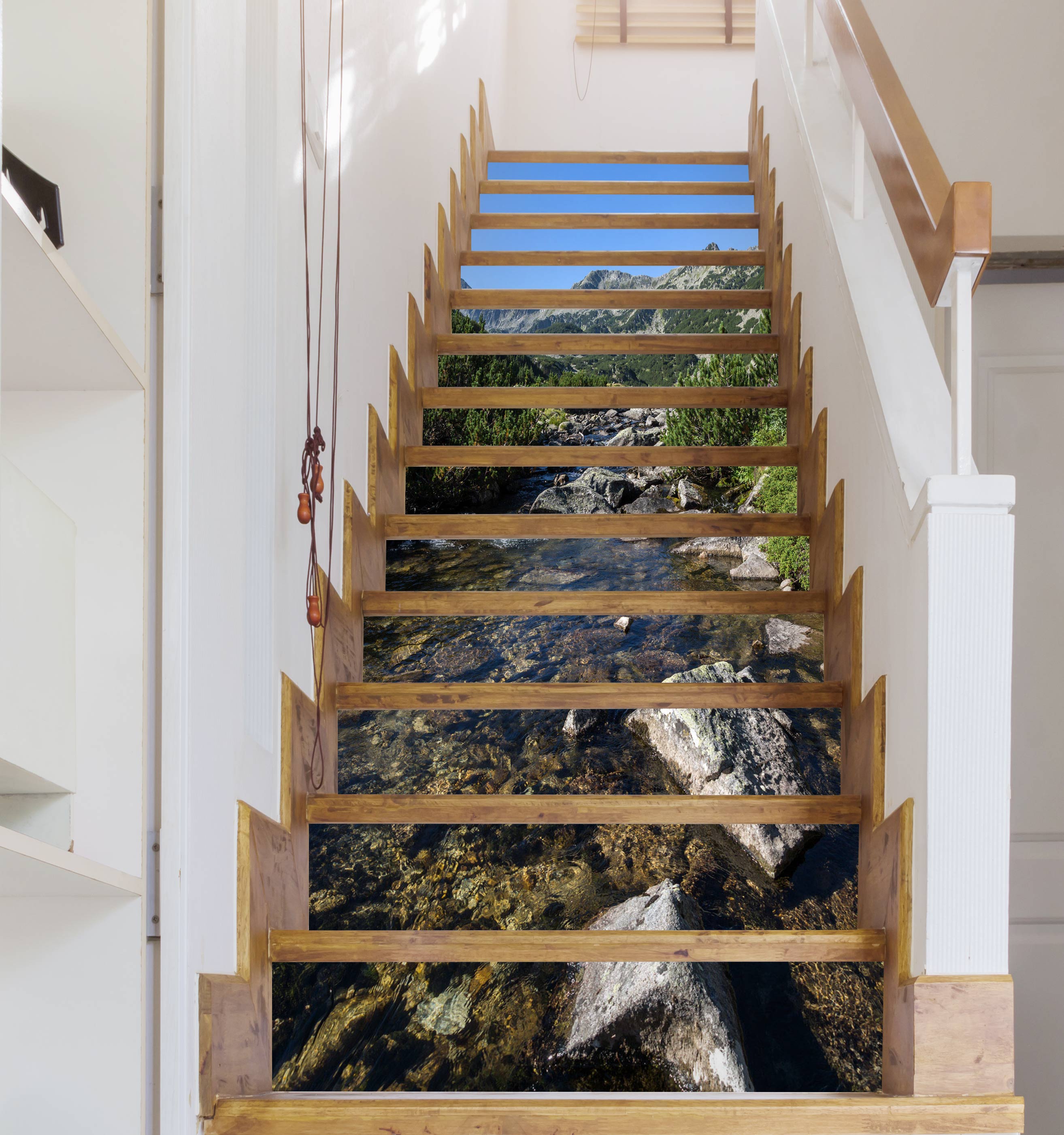 3D Simple And Clear Stream 407 Stair Risers