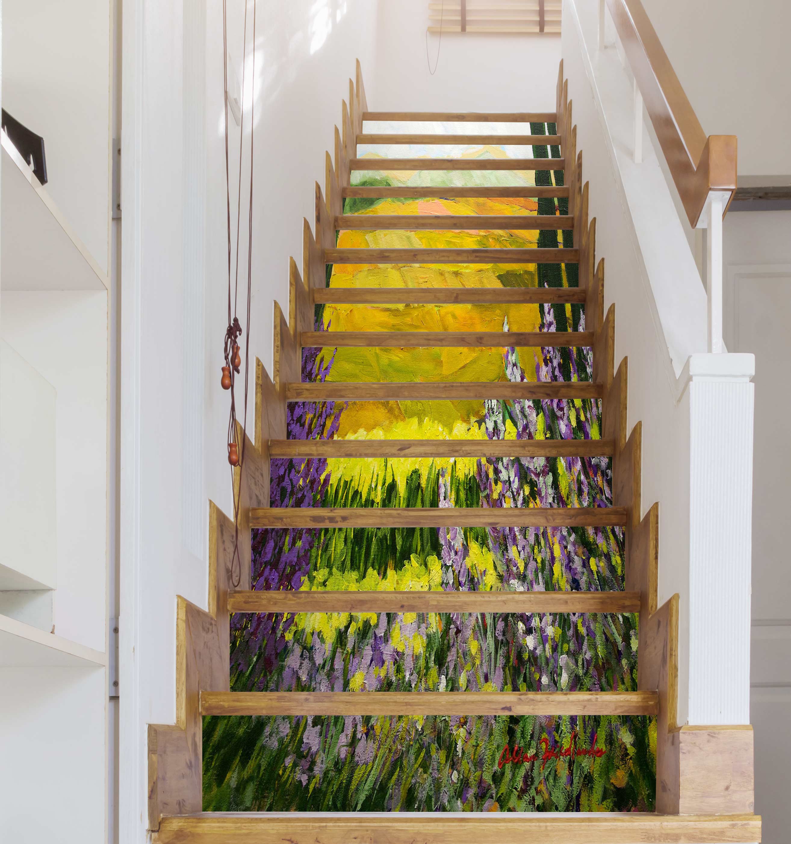 3D Flowers Yellow Field 9081 Allan P. Friedlander Stair Risers