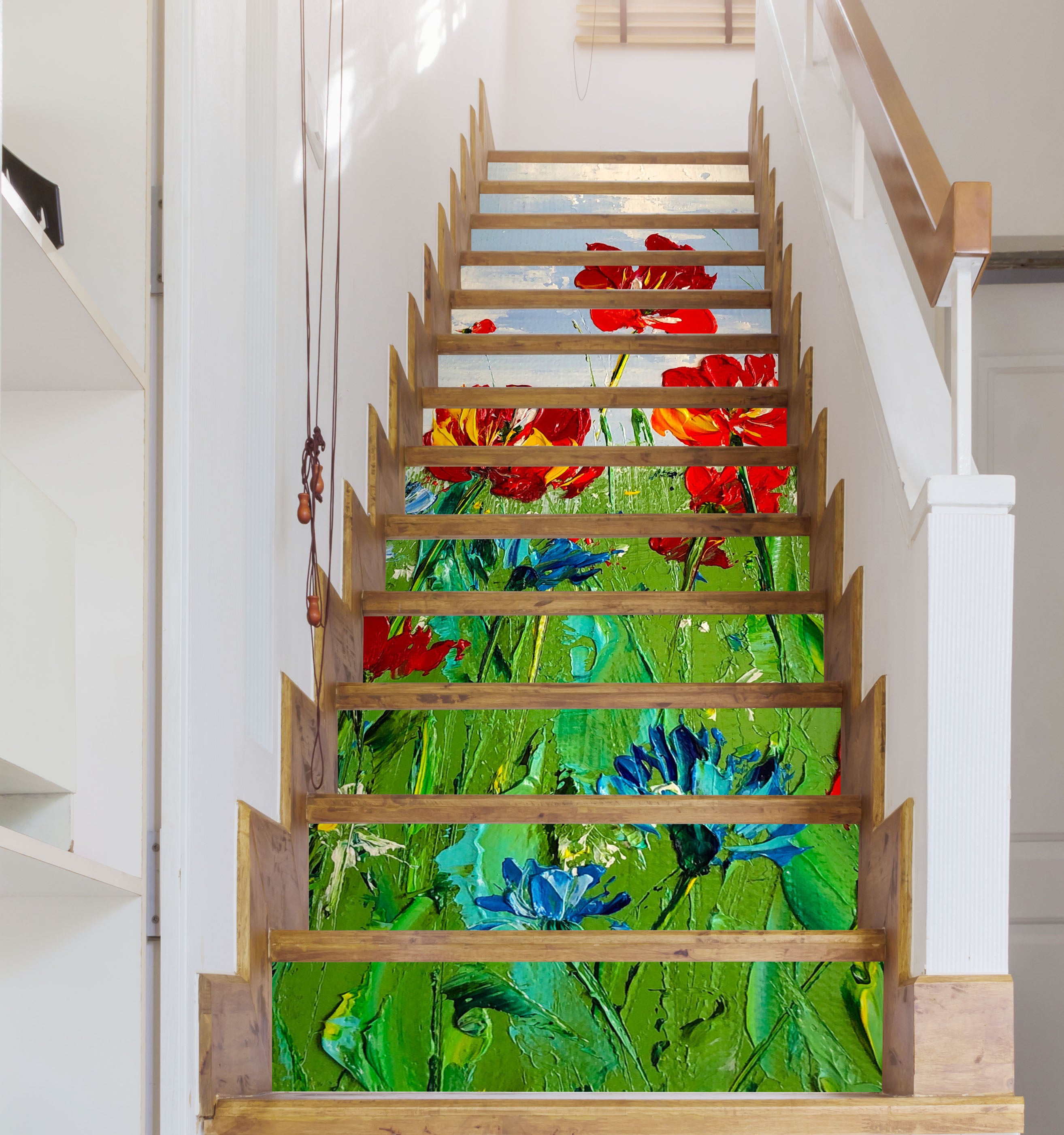 3D Red Blue Flower 2027 Skromova Marina Stair Risers