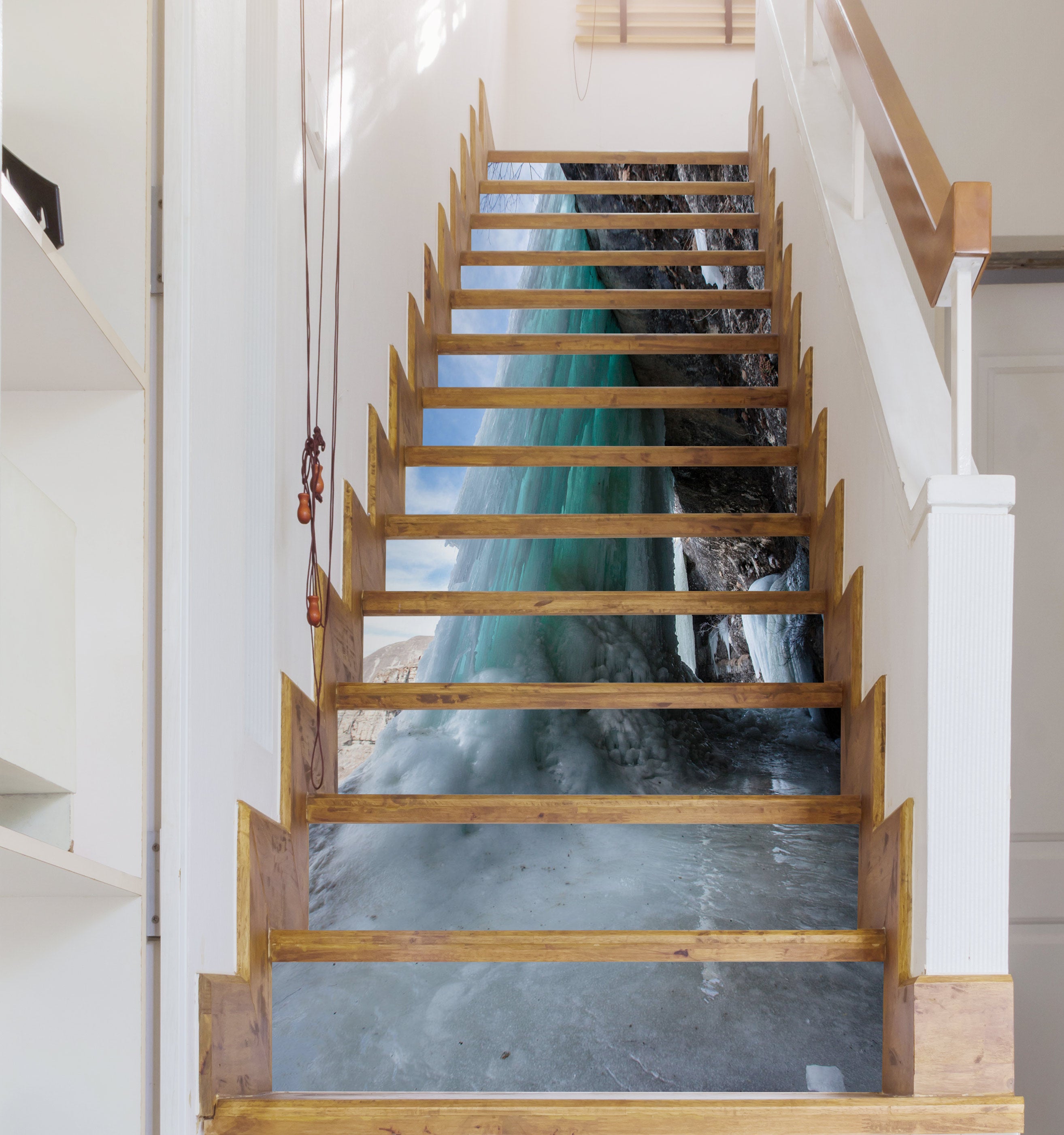 3D Magnificent Waterfall 384 Stair Risers