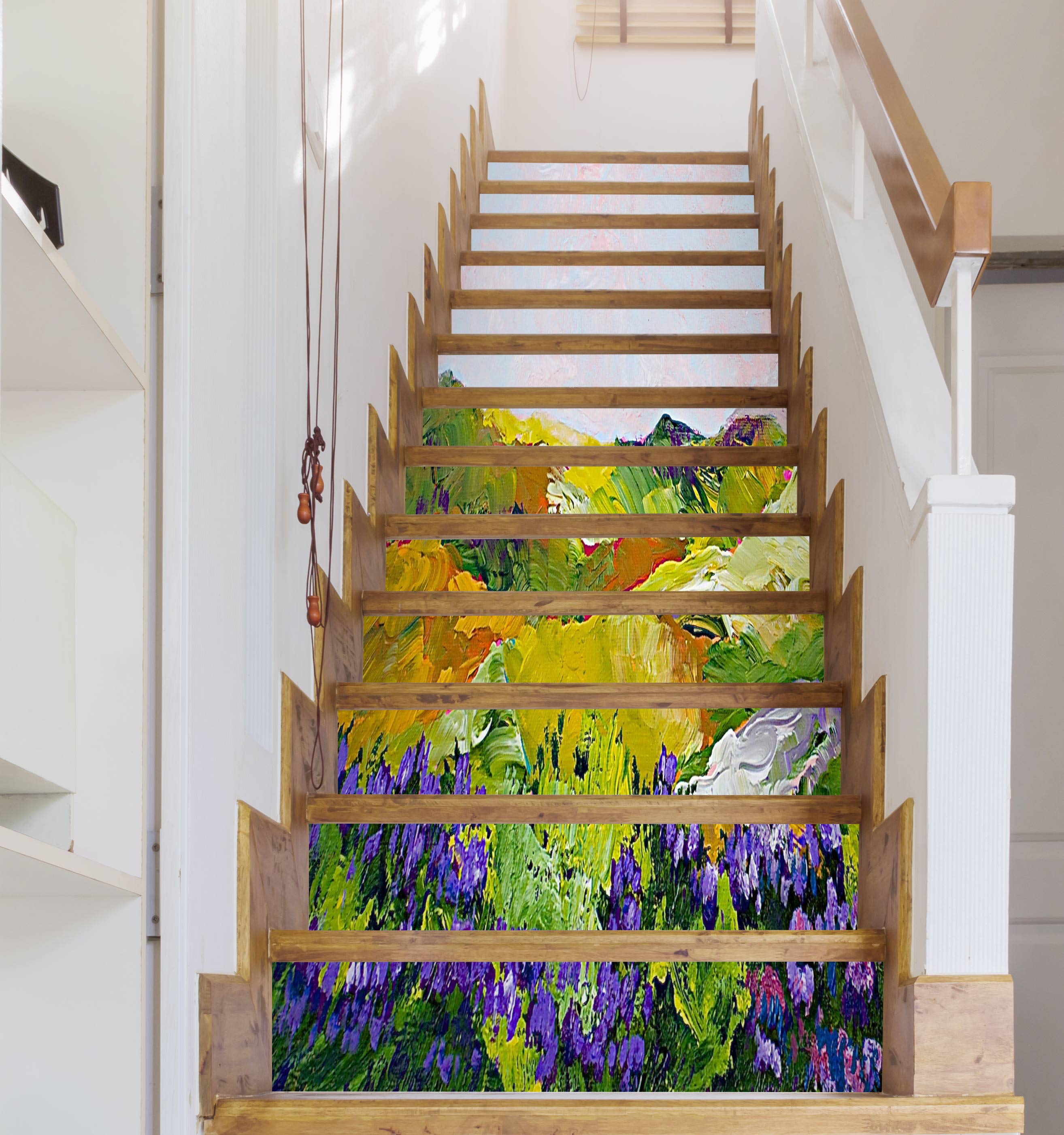 3D Hillside Flowers Oil Painting 89218 Allan P. Friedlander Stair Risers