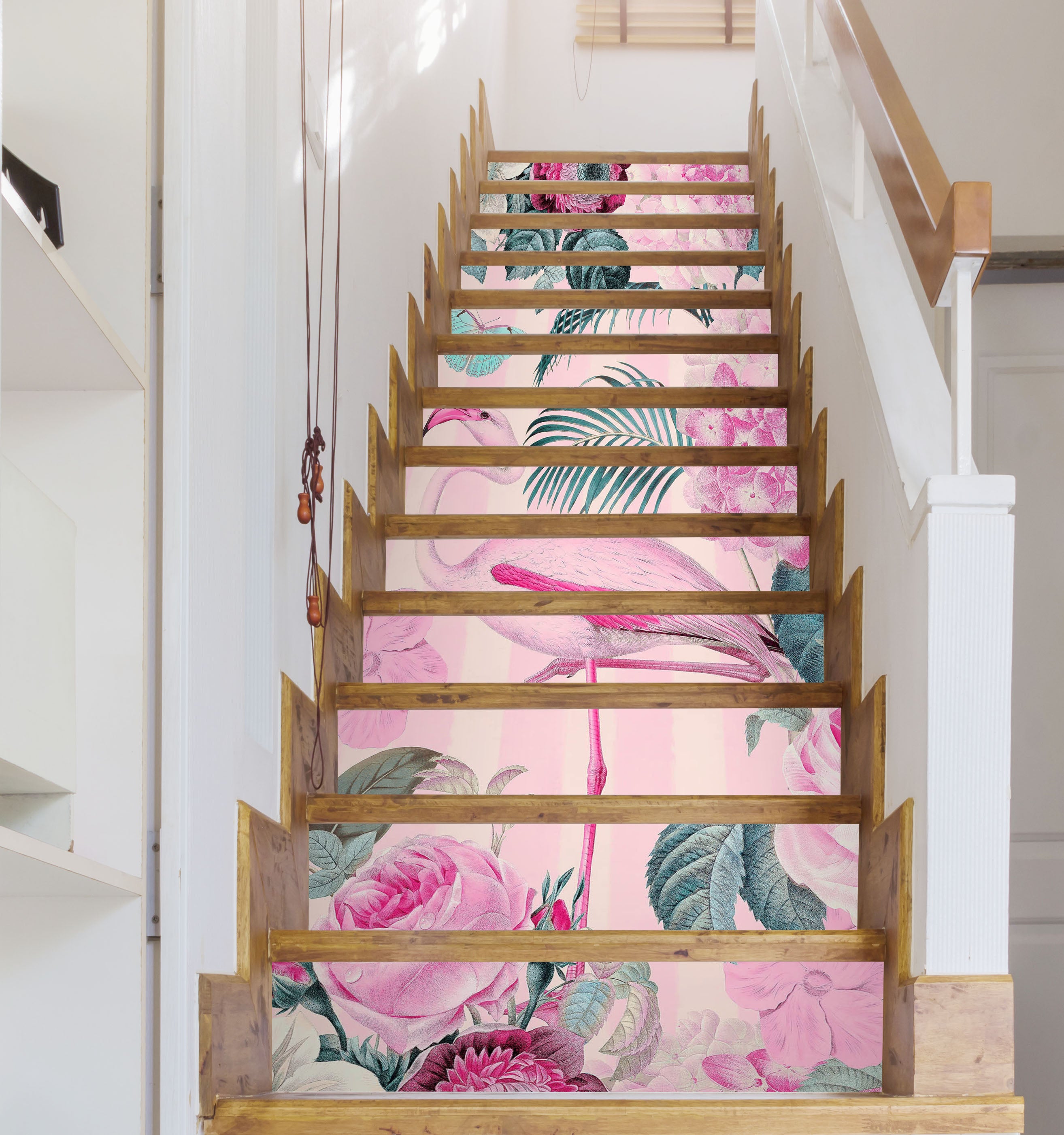 3D Flamingo Leaves 109206 Andrea Haase Stair Risers