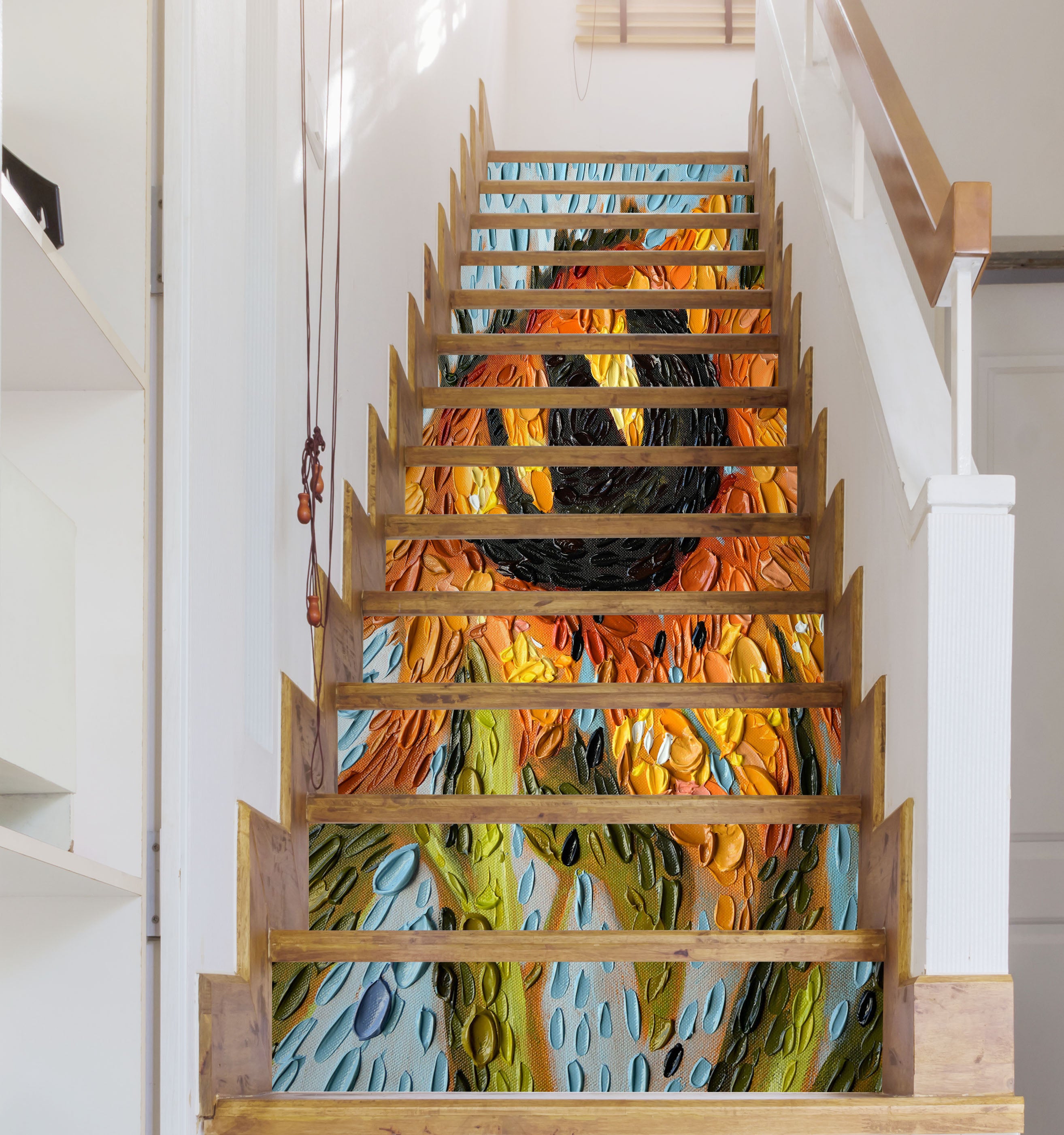 3D Sunflower Oil Painting 96157 Dena Tollefson Stair Risers