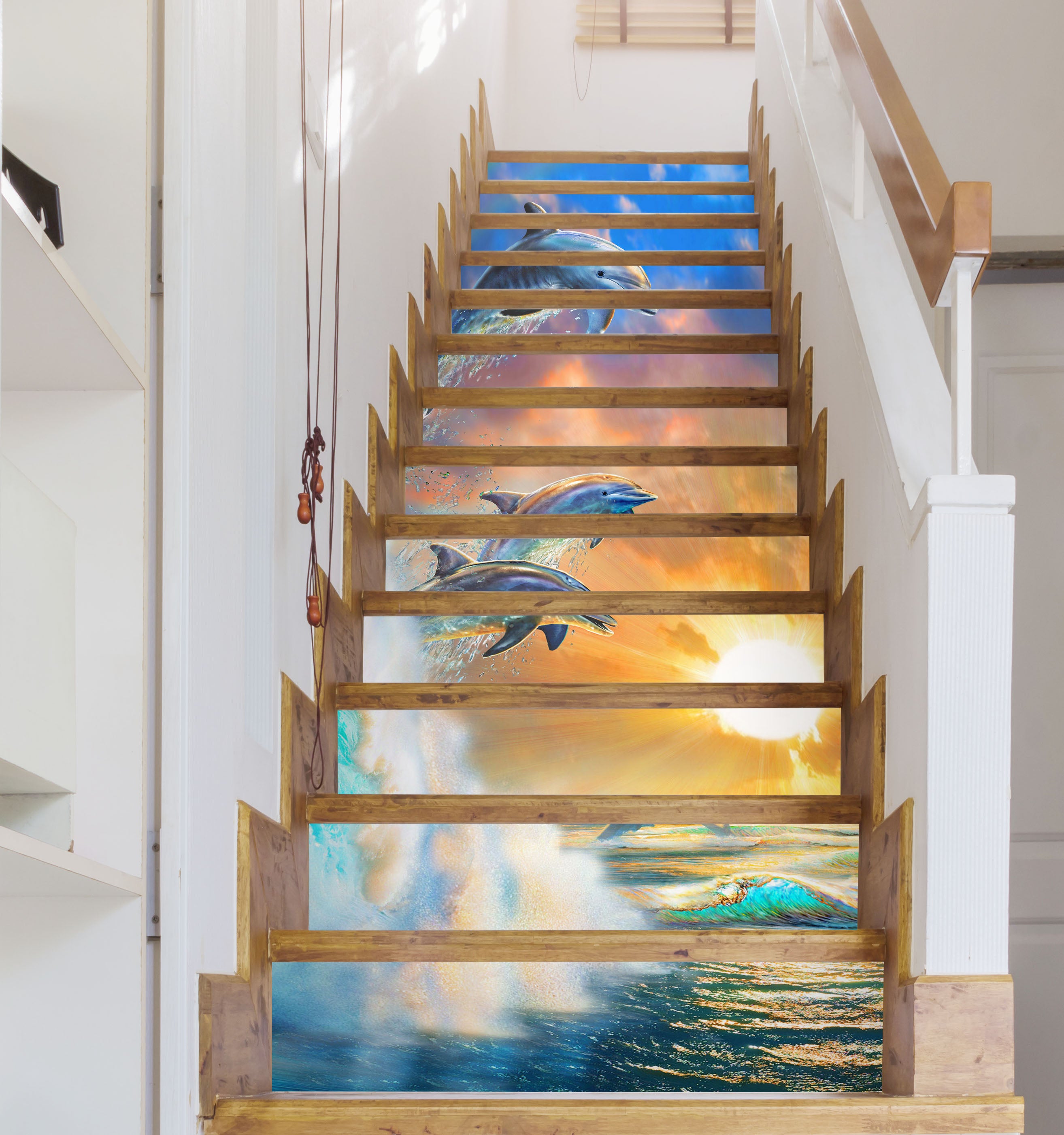 3D Surf Dolphin Sunlight 96204 Adrian Chesterman Stair Risers