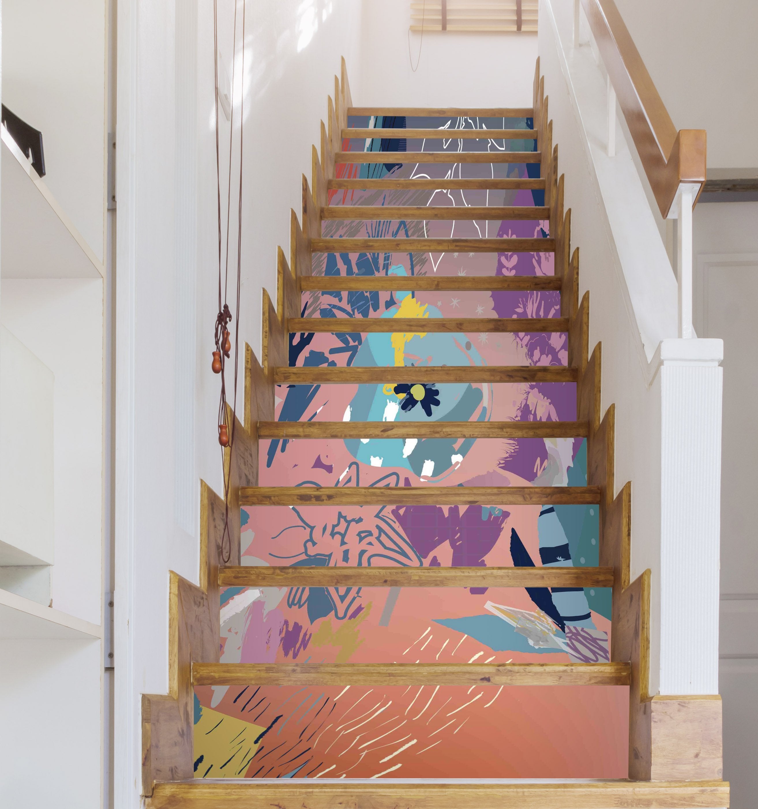 3D Doodling 4708 Stair Risers Wallpaper AJ Wallpaper 