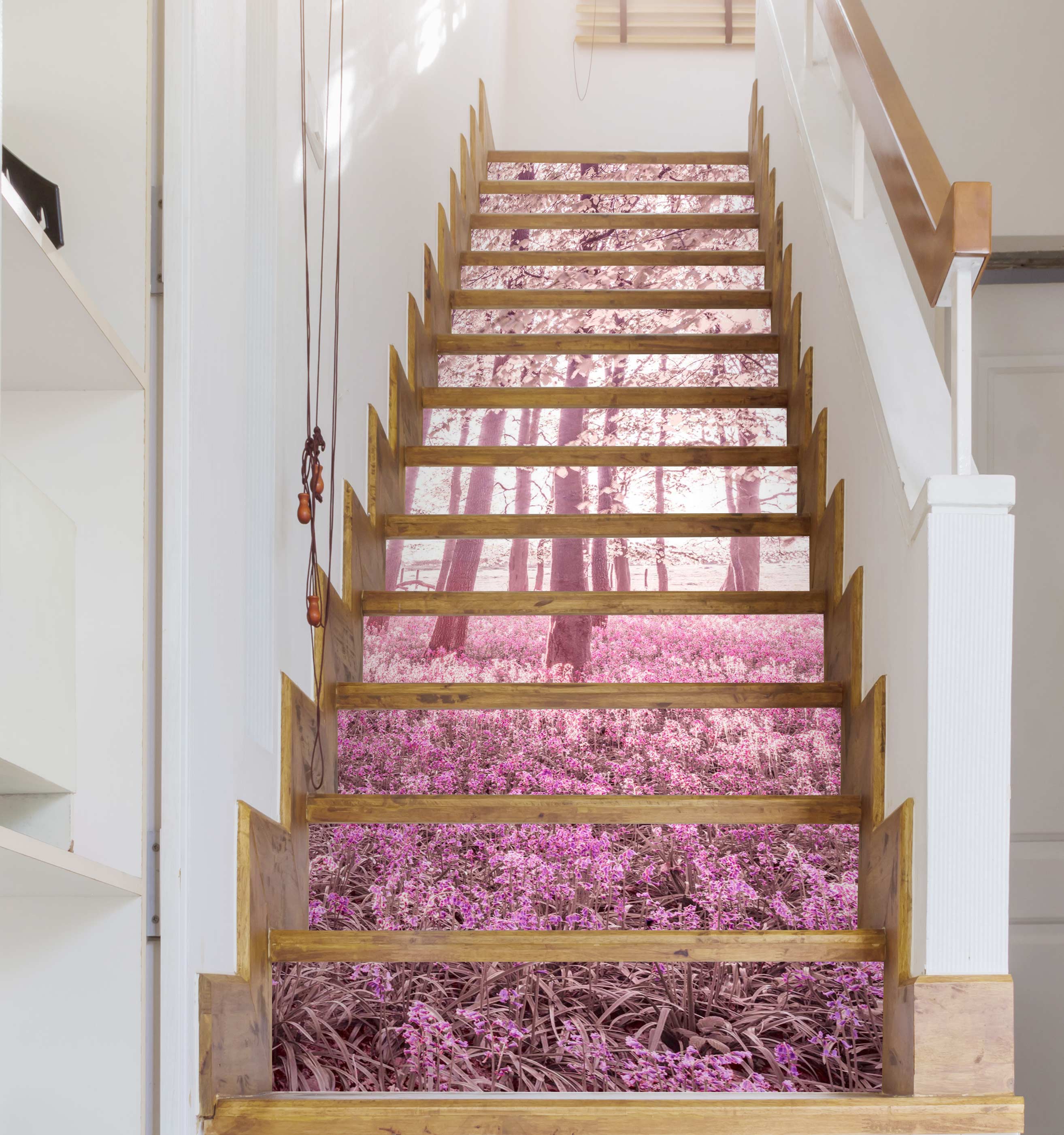 3D Pink Forest 10962 Assaf Frank Stair Risers