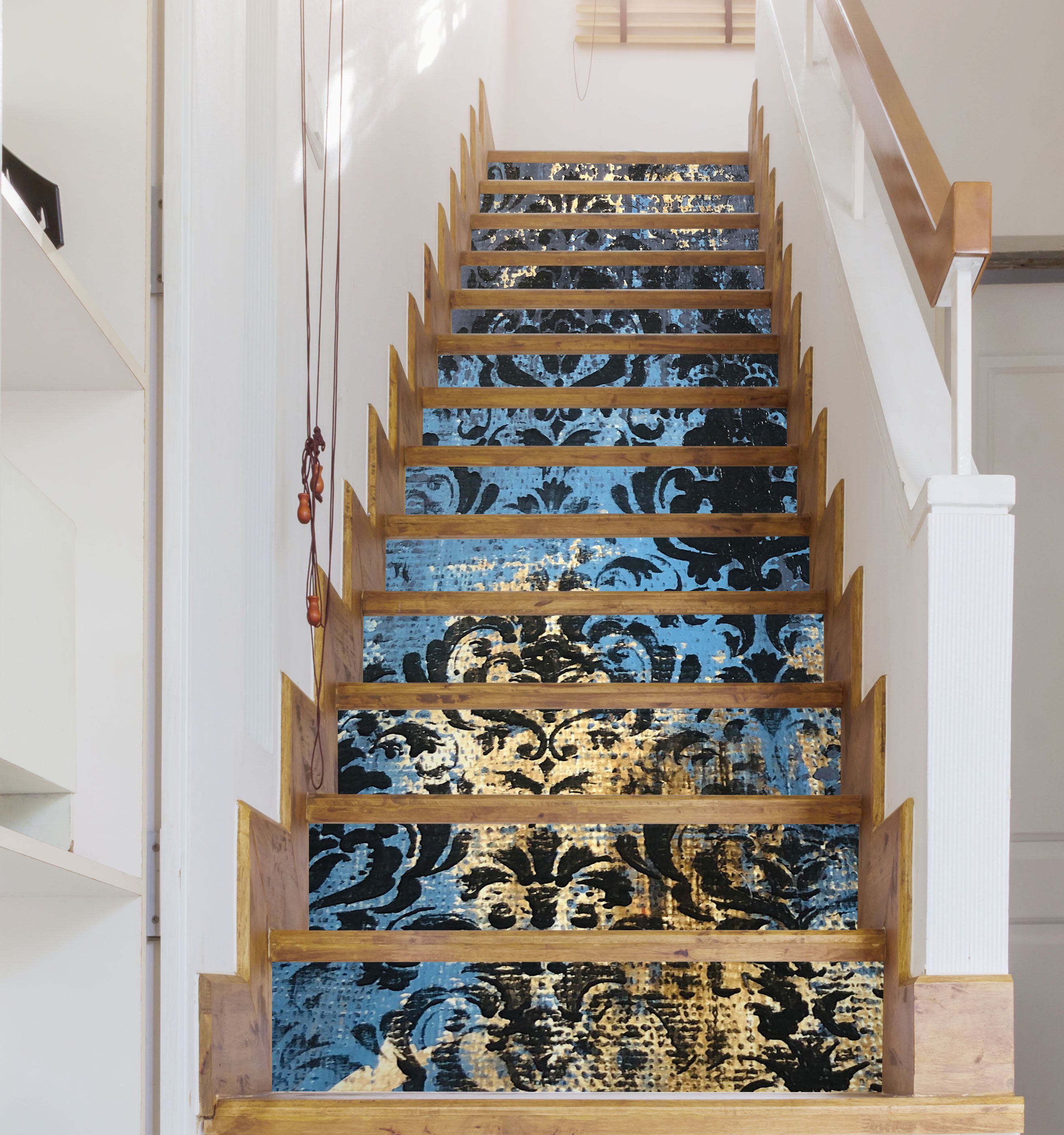 3D Blue Pattern 828 Skromova Marina Stair Risers