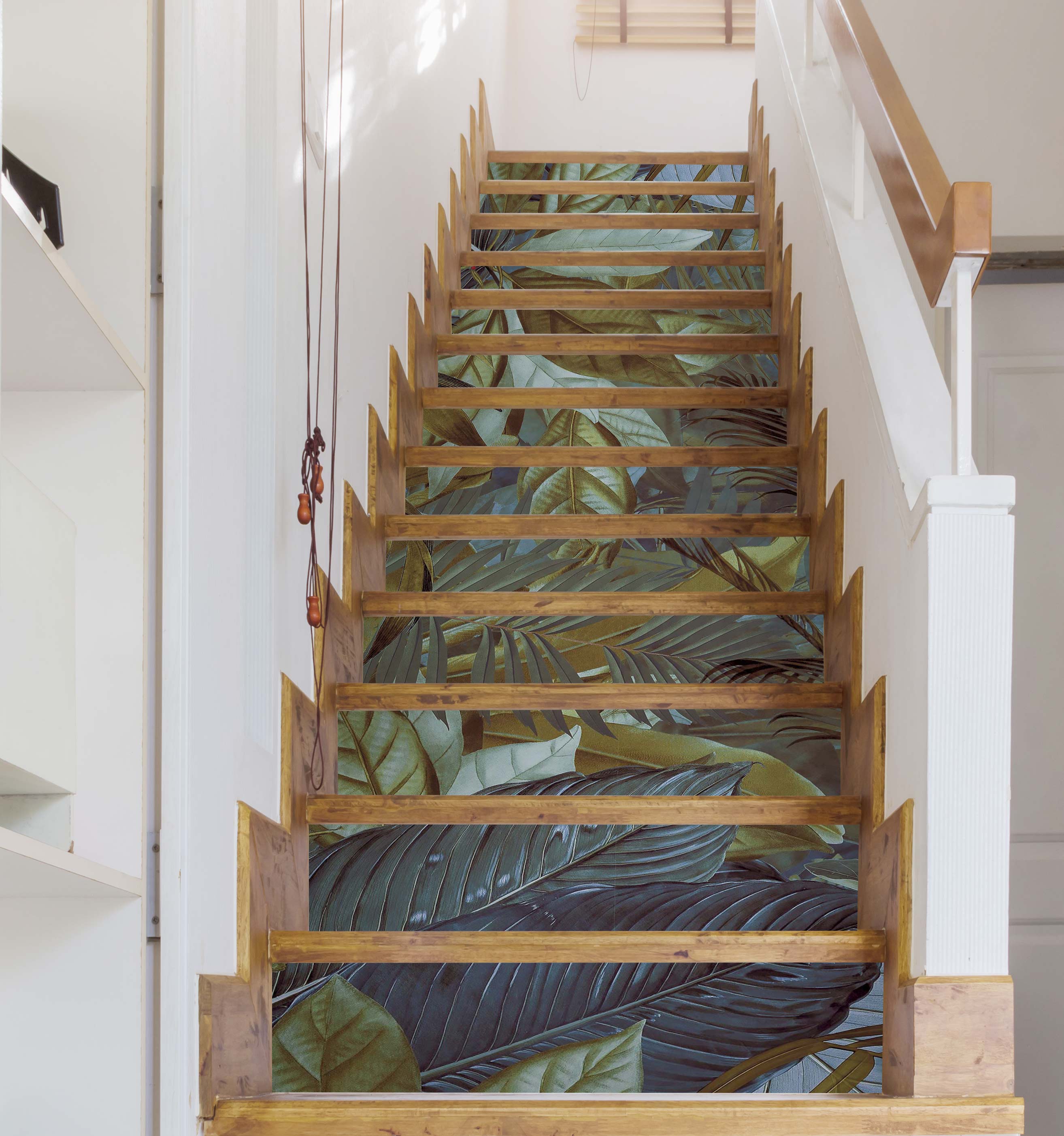 3D Jungle Leaves 10474 Andrea Haase Stair Risers