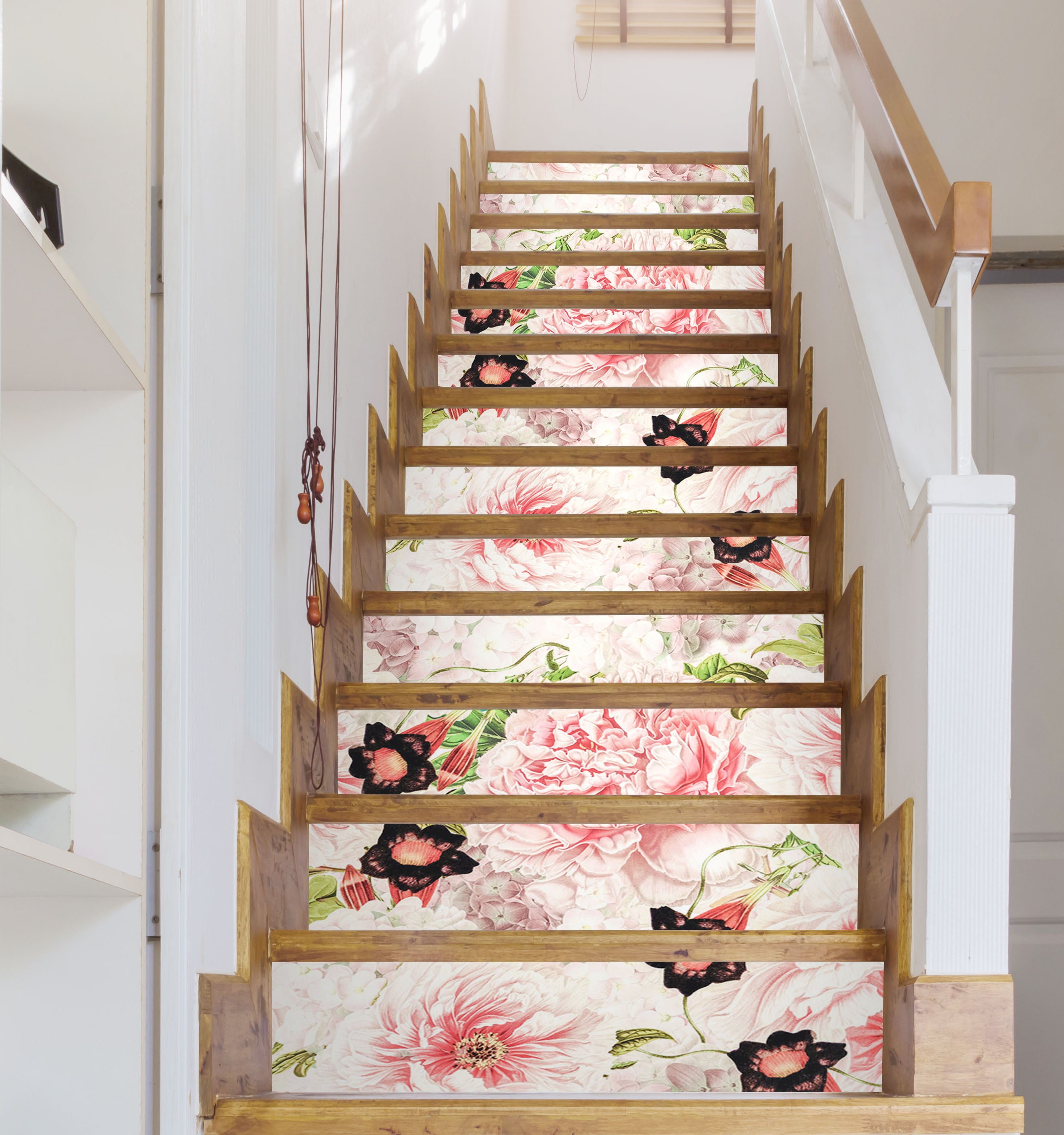 3D Flower Pattern Pink 10404 Uta Naumann Stair Risers