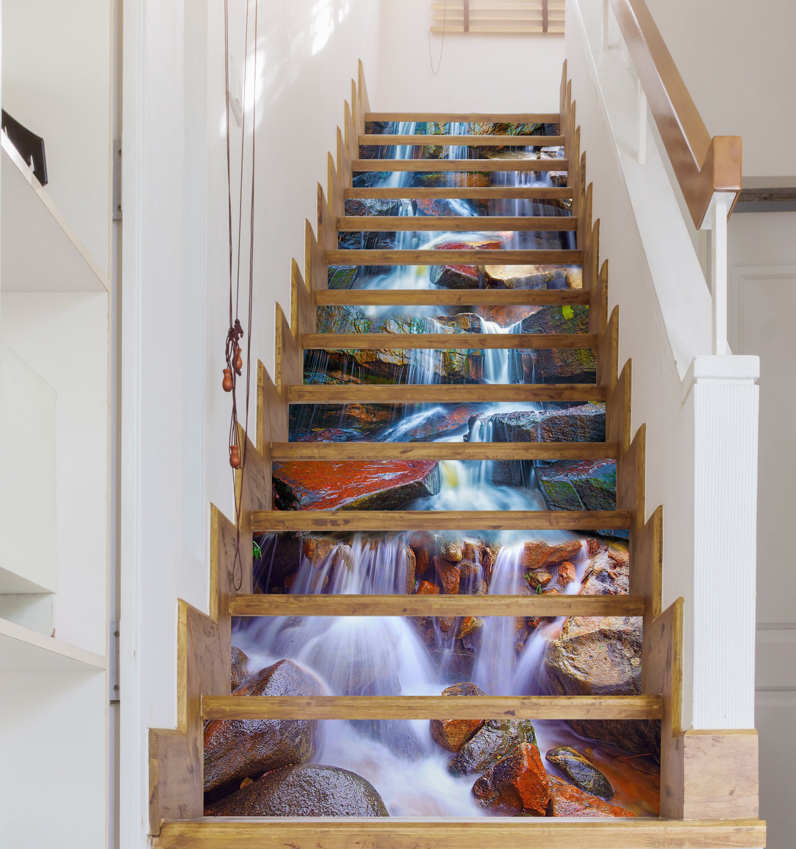 3D Strange Stone Flowing Water 062 Stair Risers