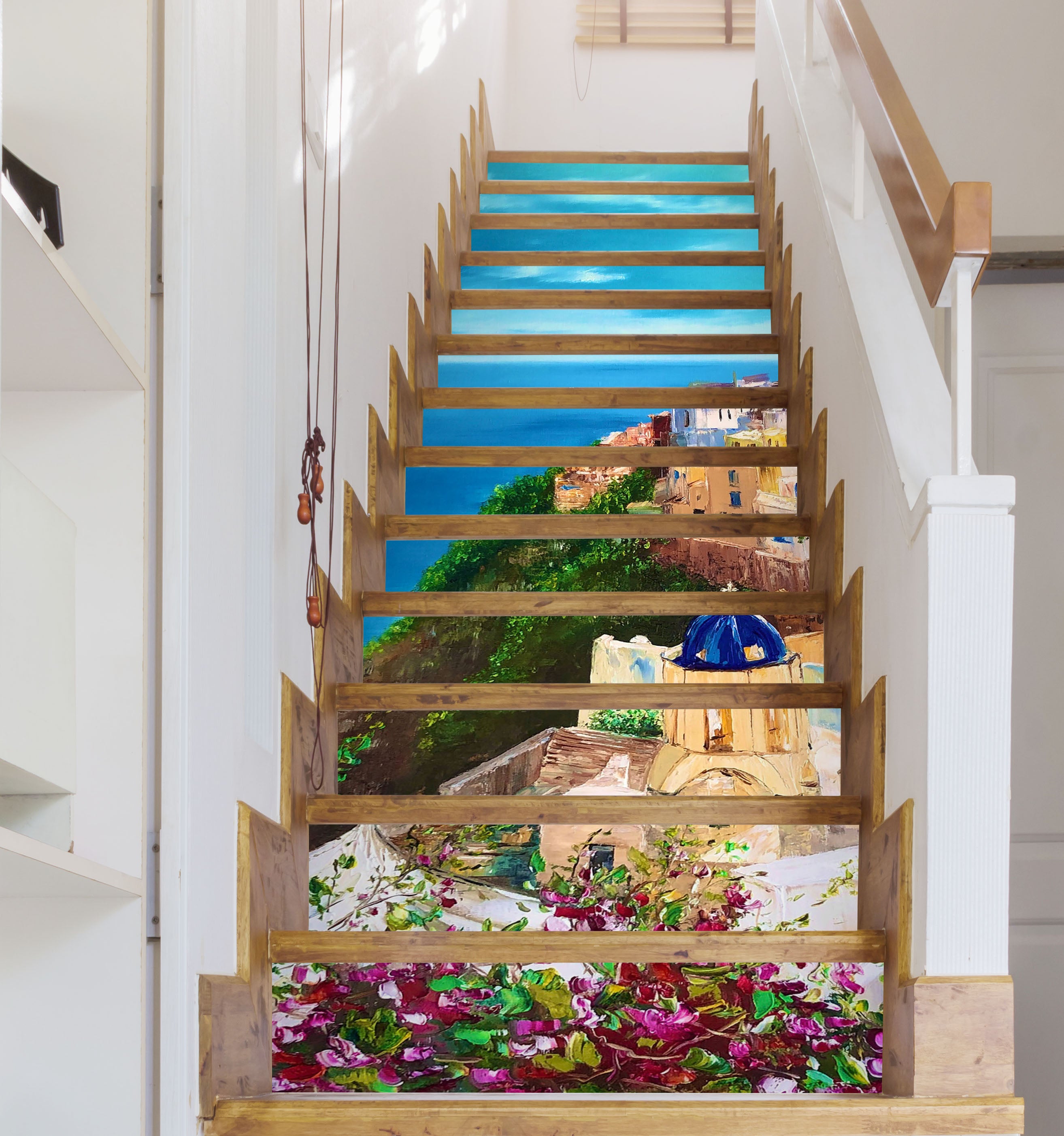 3D Ocean House Painting 2222 Skromova Marina Stair Risers