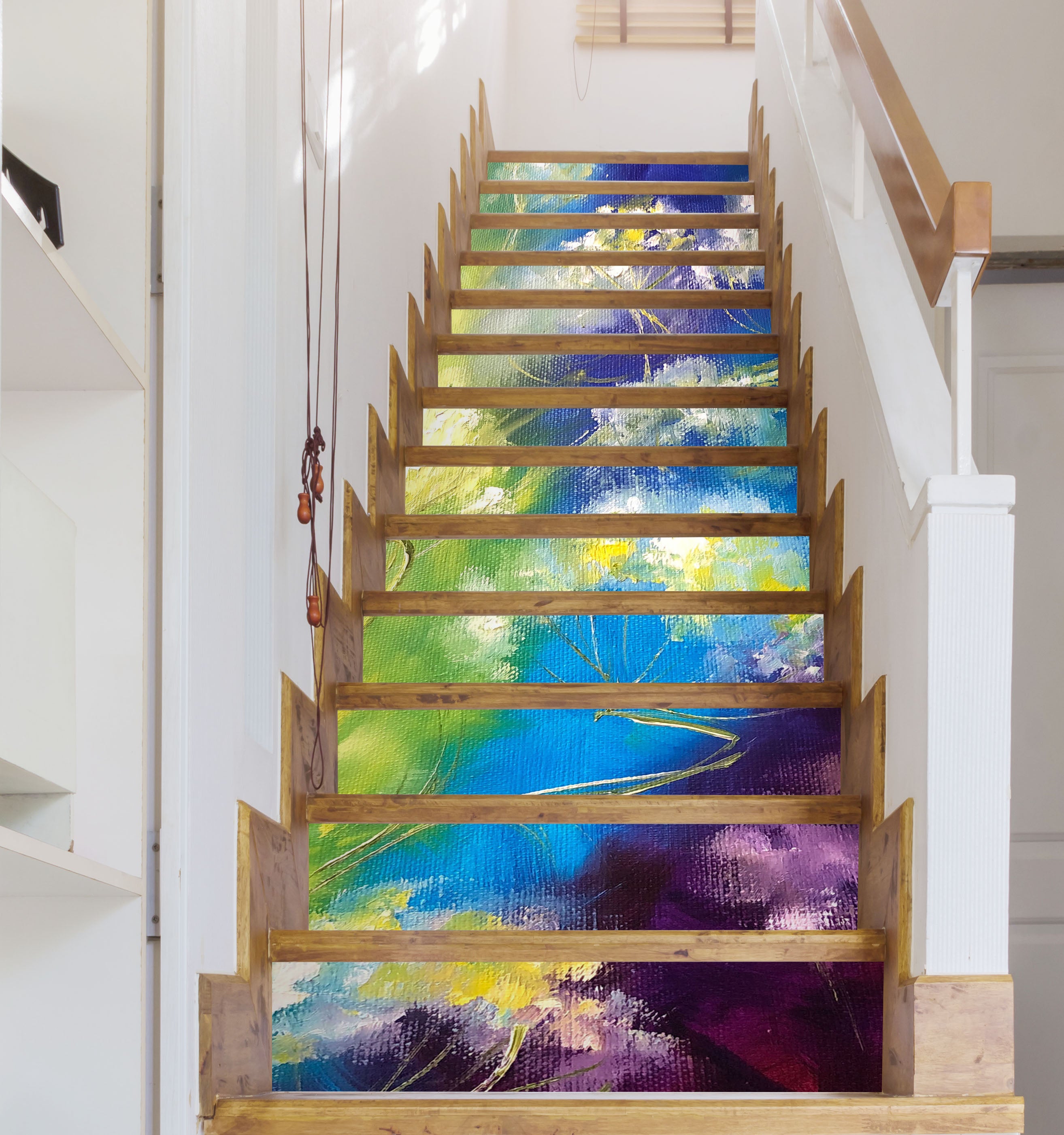 3D Purple Blue Flower 2213 Skromova Marina Stair Risers