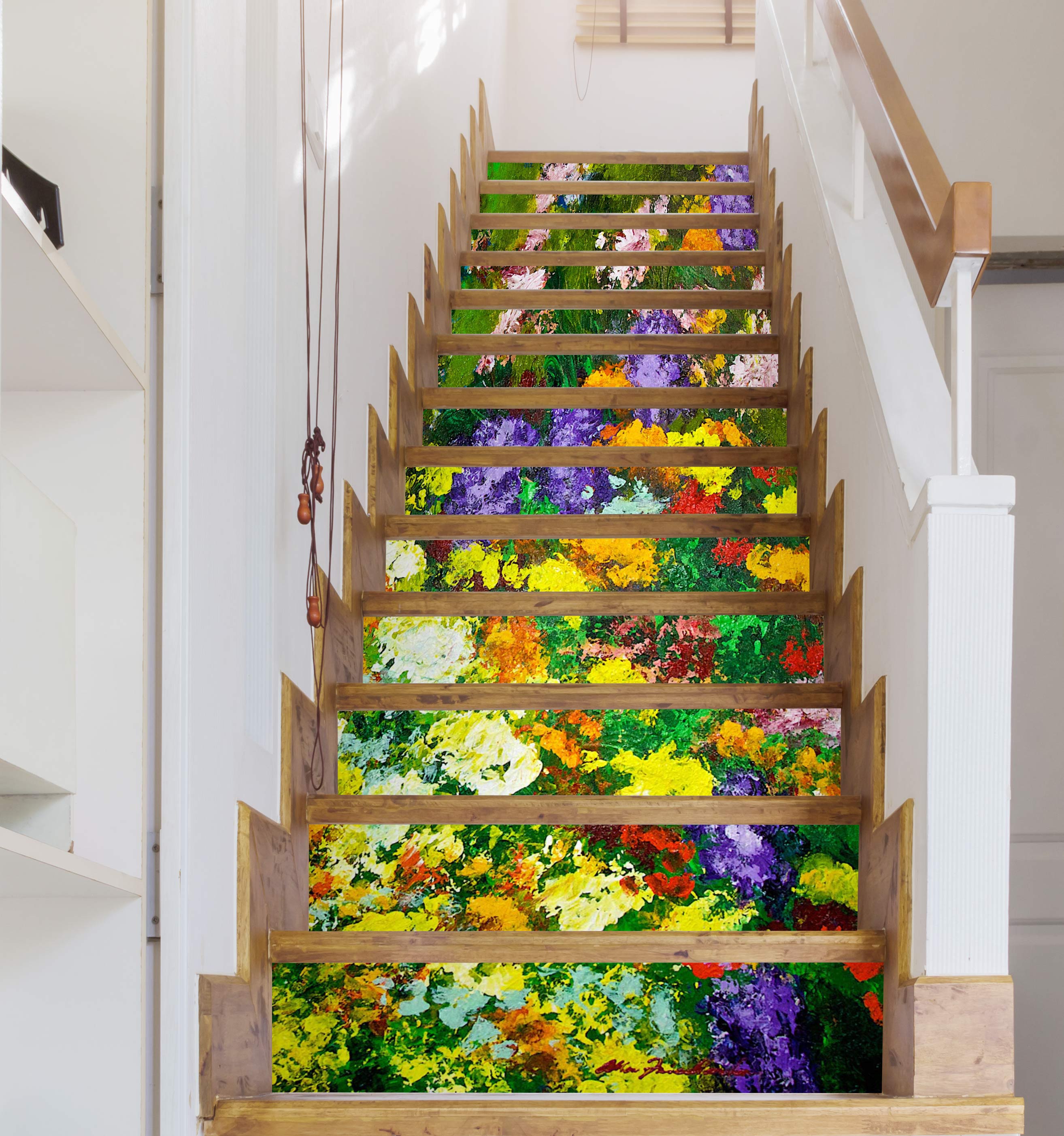 3D Colorful Flowers Field 9023 Allan P. Friedlander Stair Risers