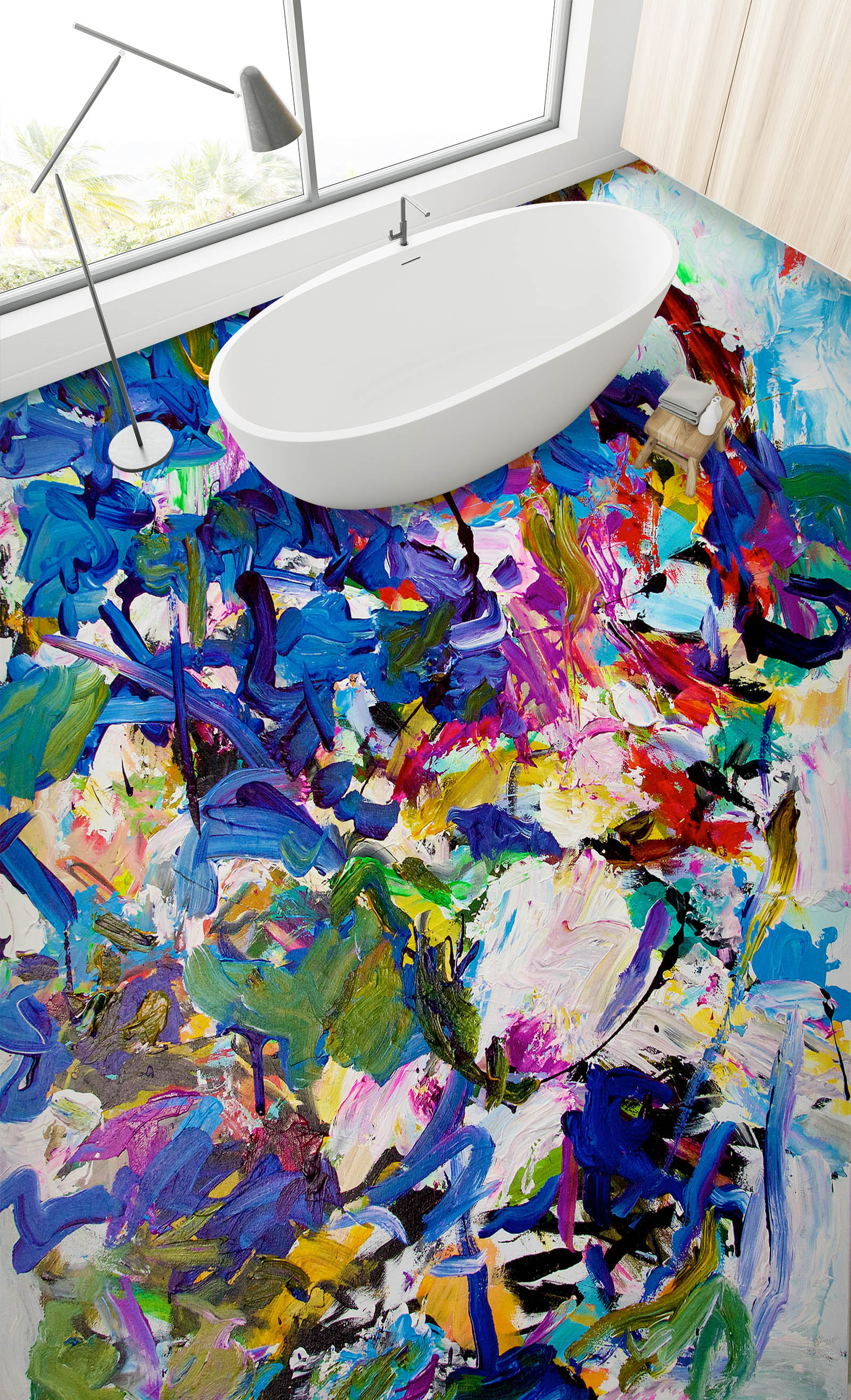 3D Pigment Color Pattern 9505 Allan P. Friedlander Floor Mural  Wallpaper Murals Self-Adhesive Removable Print Epoxy