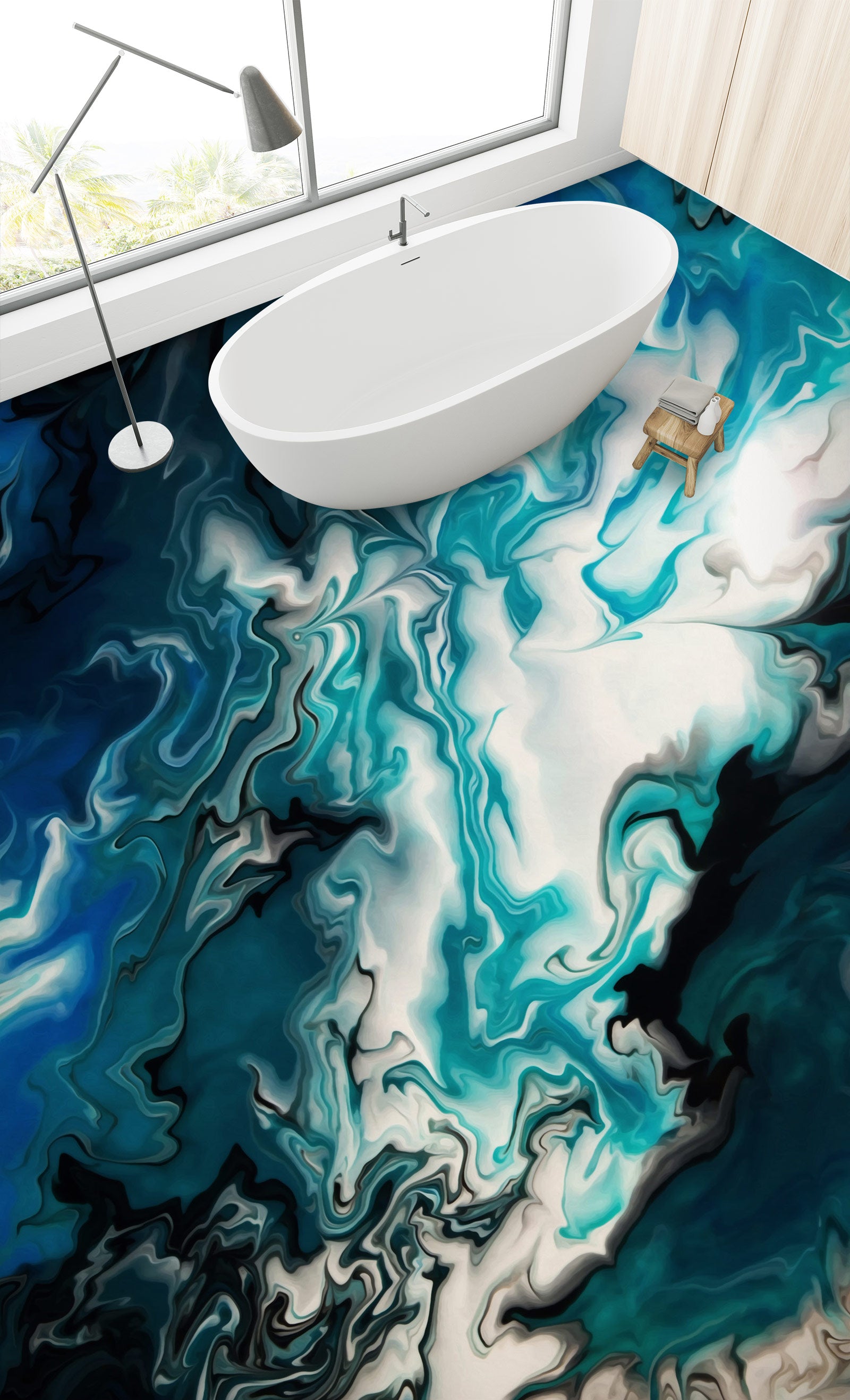 3D Artistic Blue Texture 1196 Floor Mural  Wallpaper Murals Self-Adhesive Removable Print Epoxy