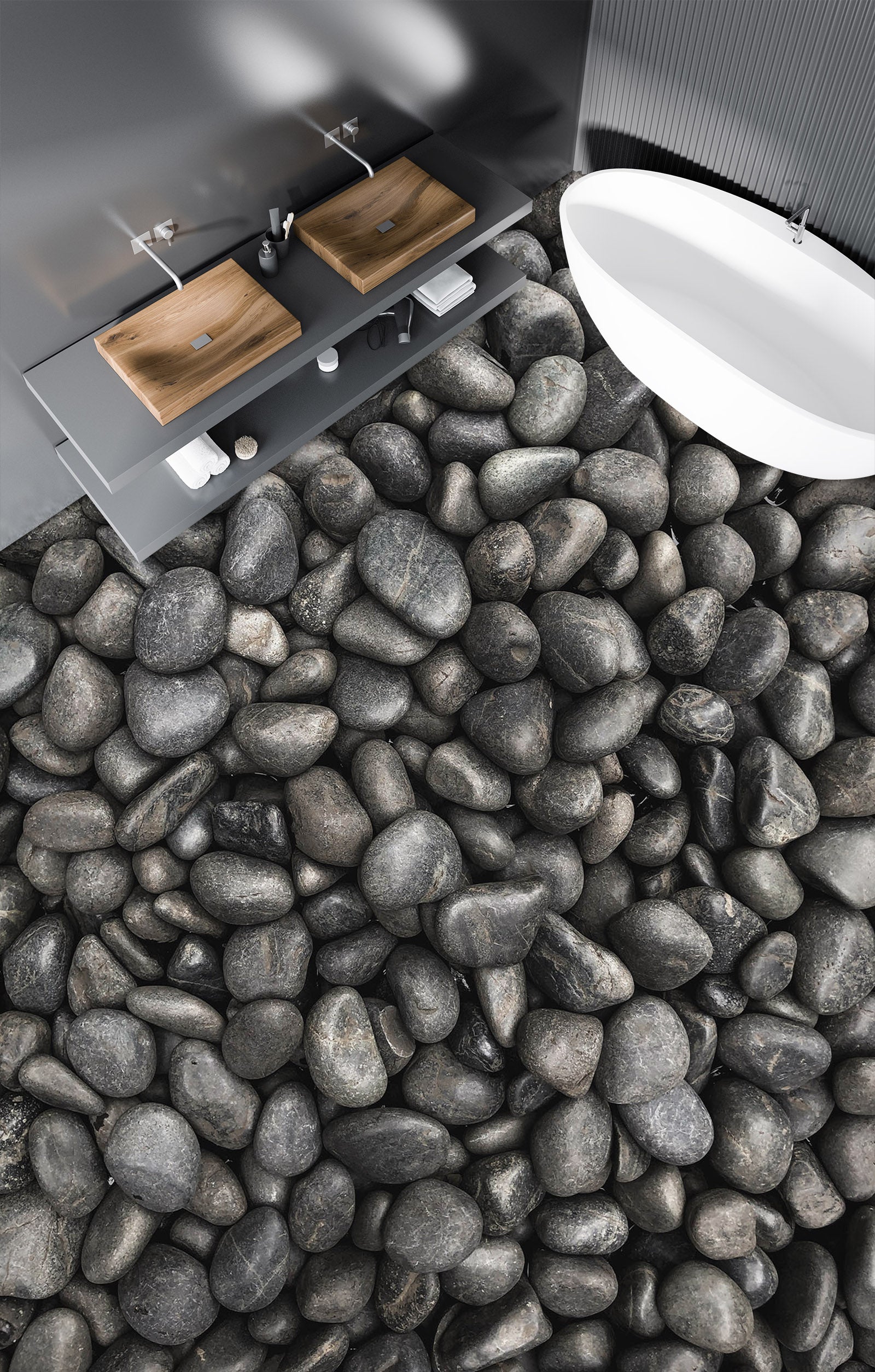 3D Textured Black Pebbles 895 Floor Mural  Wallpaper Murals Rug & Mat Print Epoxy waterproof bath floor