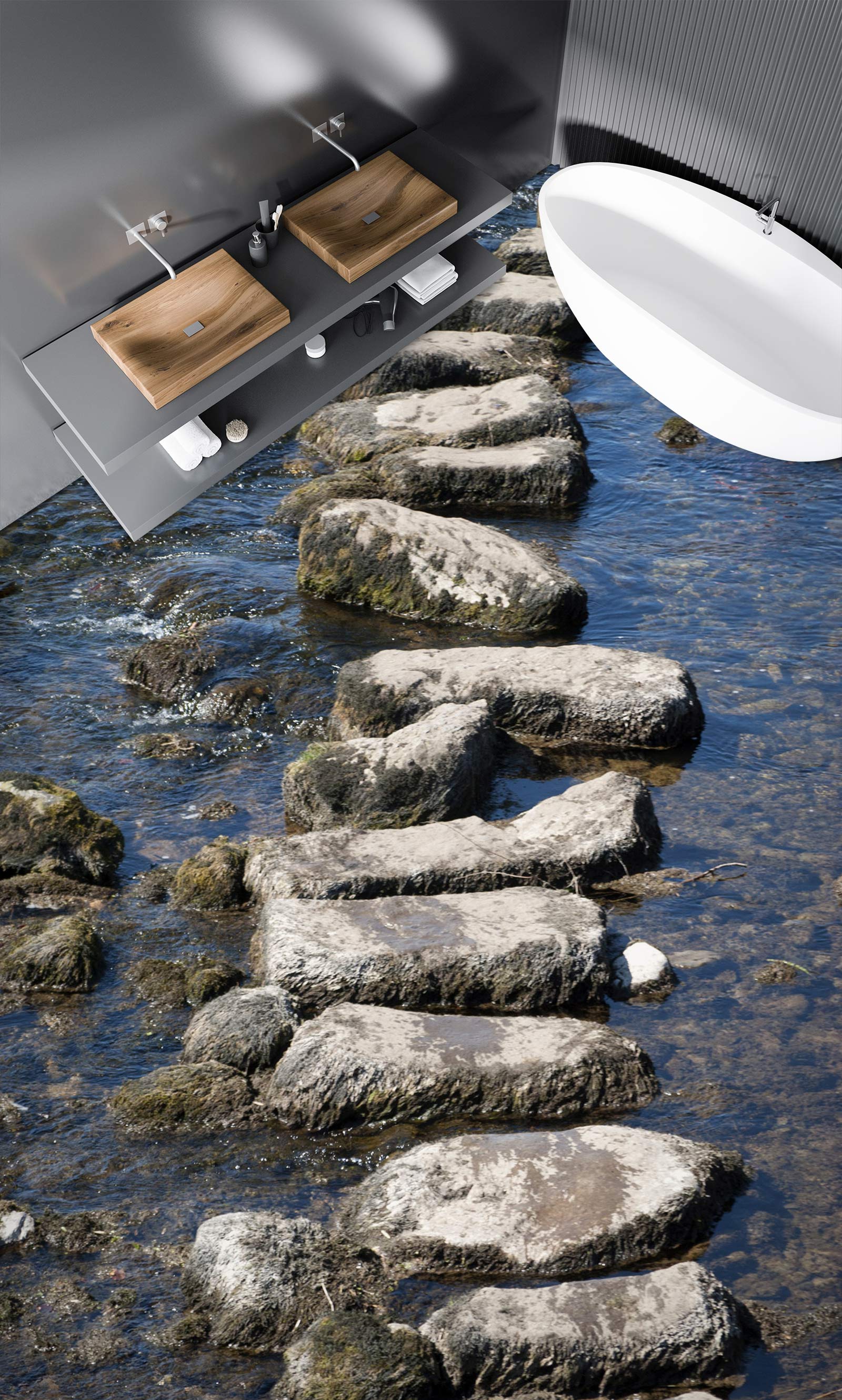 3D Natural Stone Road 1095 Floor Mural