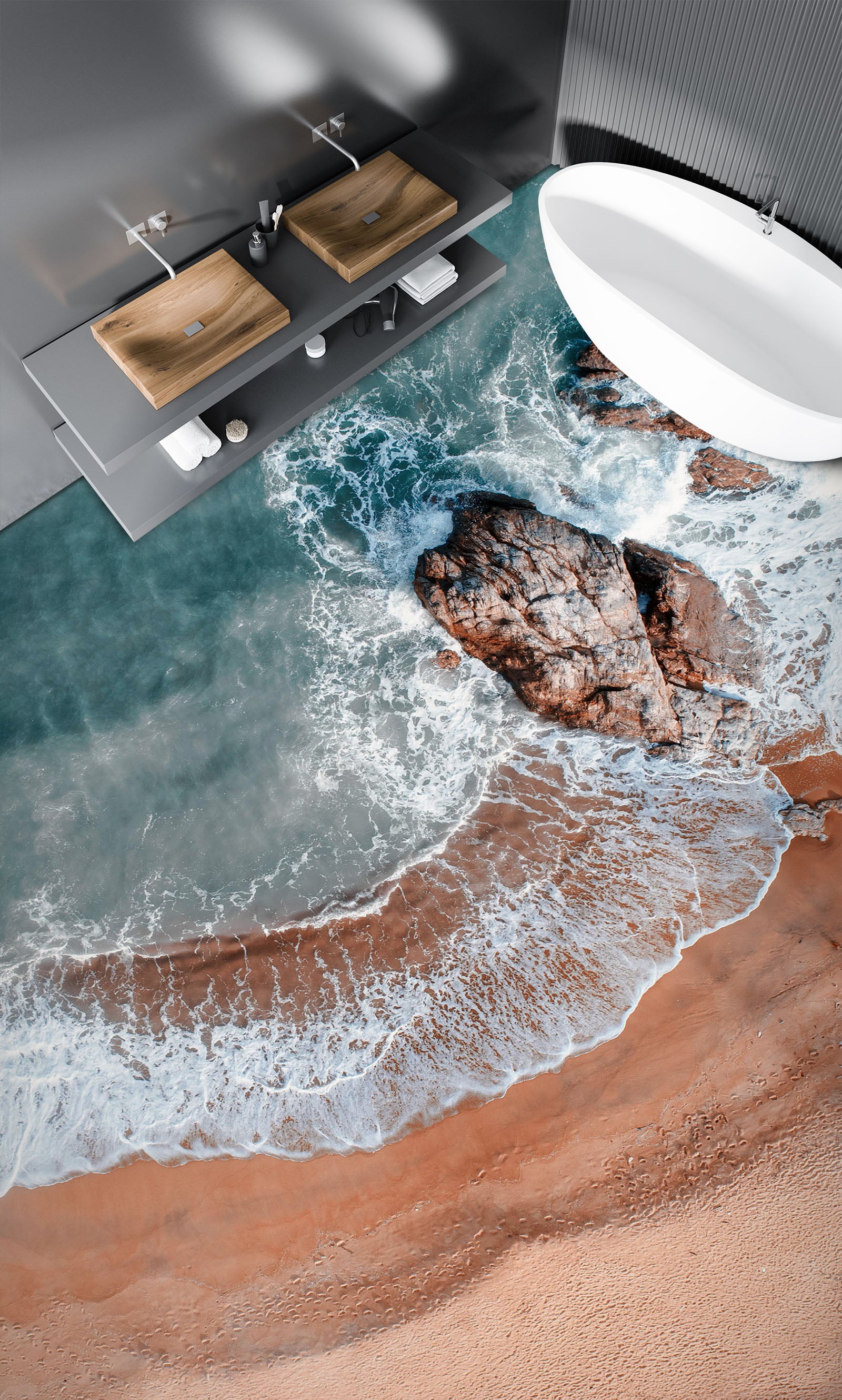 3D Beach Waves 287 Floor Mural  Wallpaper Murals Rug & Mat Print Epoxy waterproof bath floor