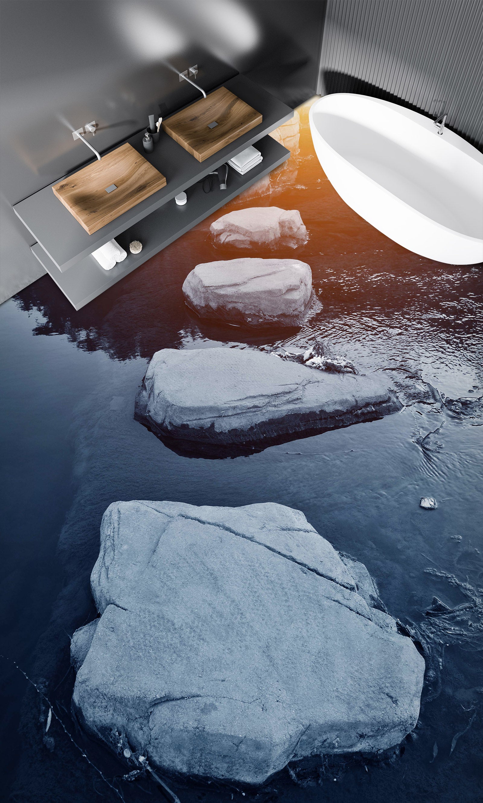 3D Big Gray Stones 196 Floor Mural  Wallpaper Murals Rug & Mat Print Epoxy waterproof bath floor