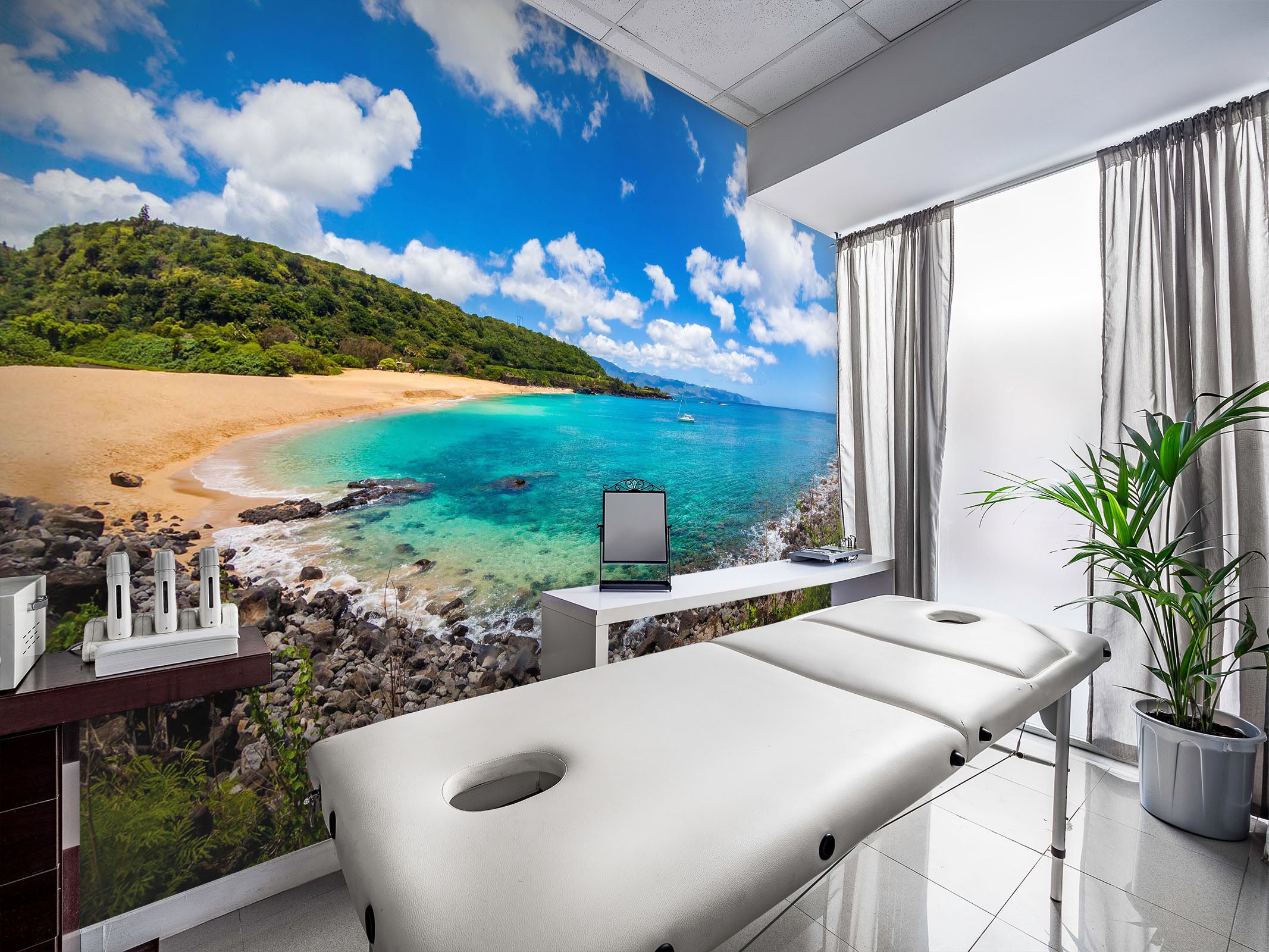 3D Clear Lake Beach 053 Wall Murals