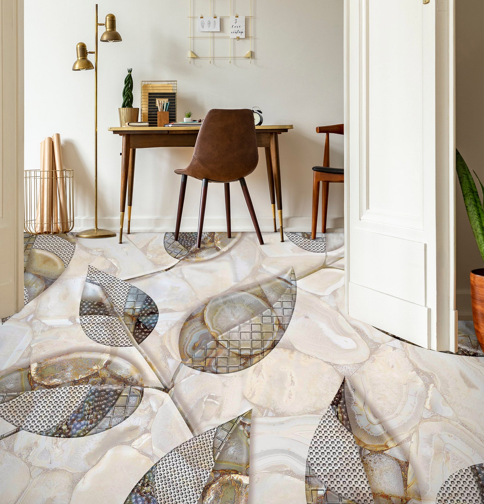 3D Noble Art Leaves 101 Floor Mural  Wallpaper Murals Rug & Mat Print Epoxy waterproof bath floor