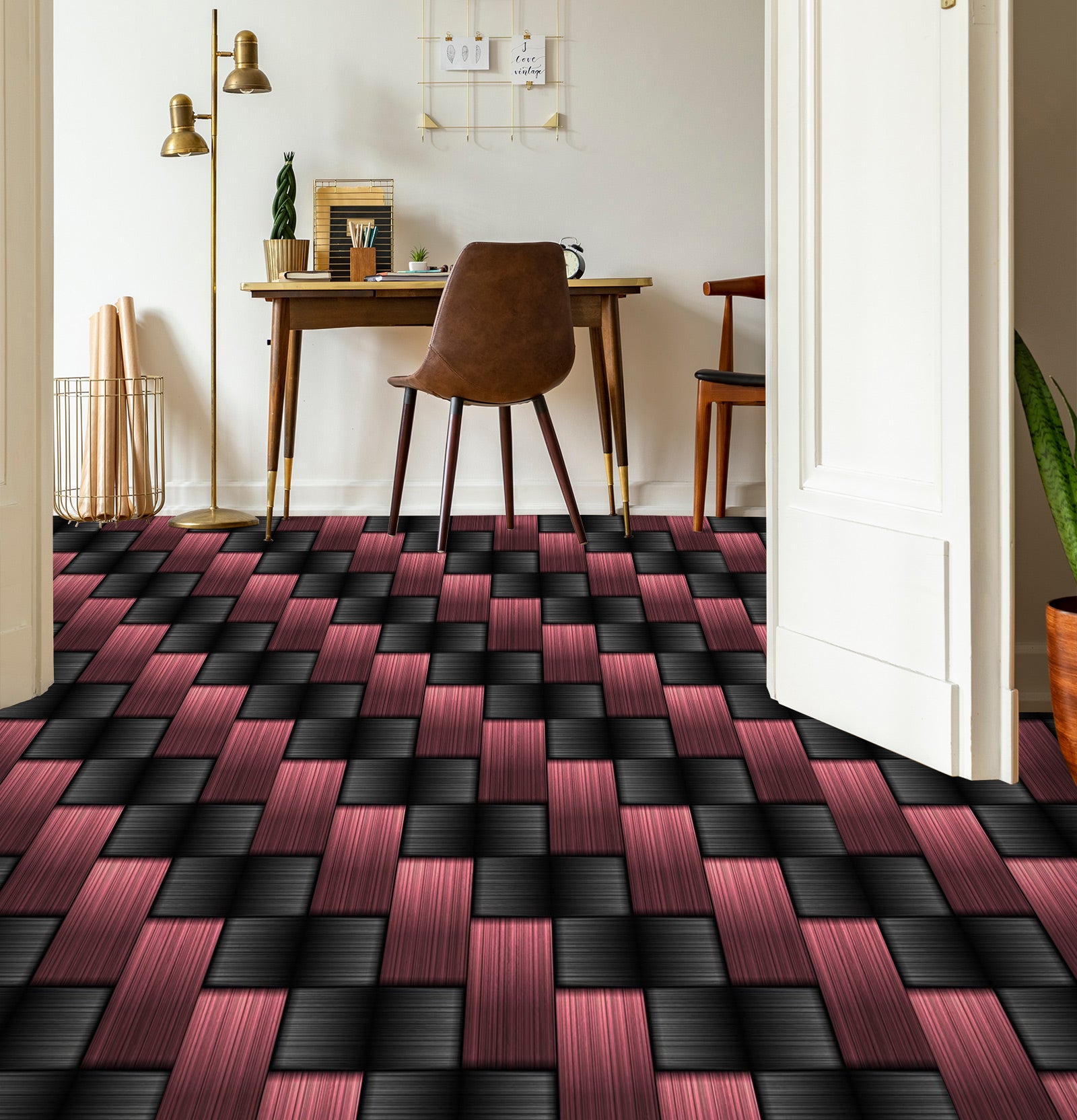 3D Purple And Black Rectangles 1321 Floor Mural  Wallpaper Murals Self-Adhesive Removable Print Epoxy