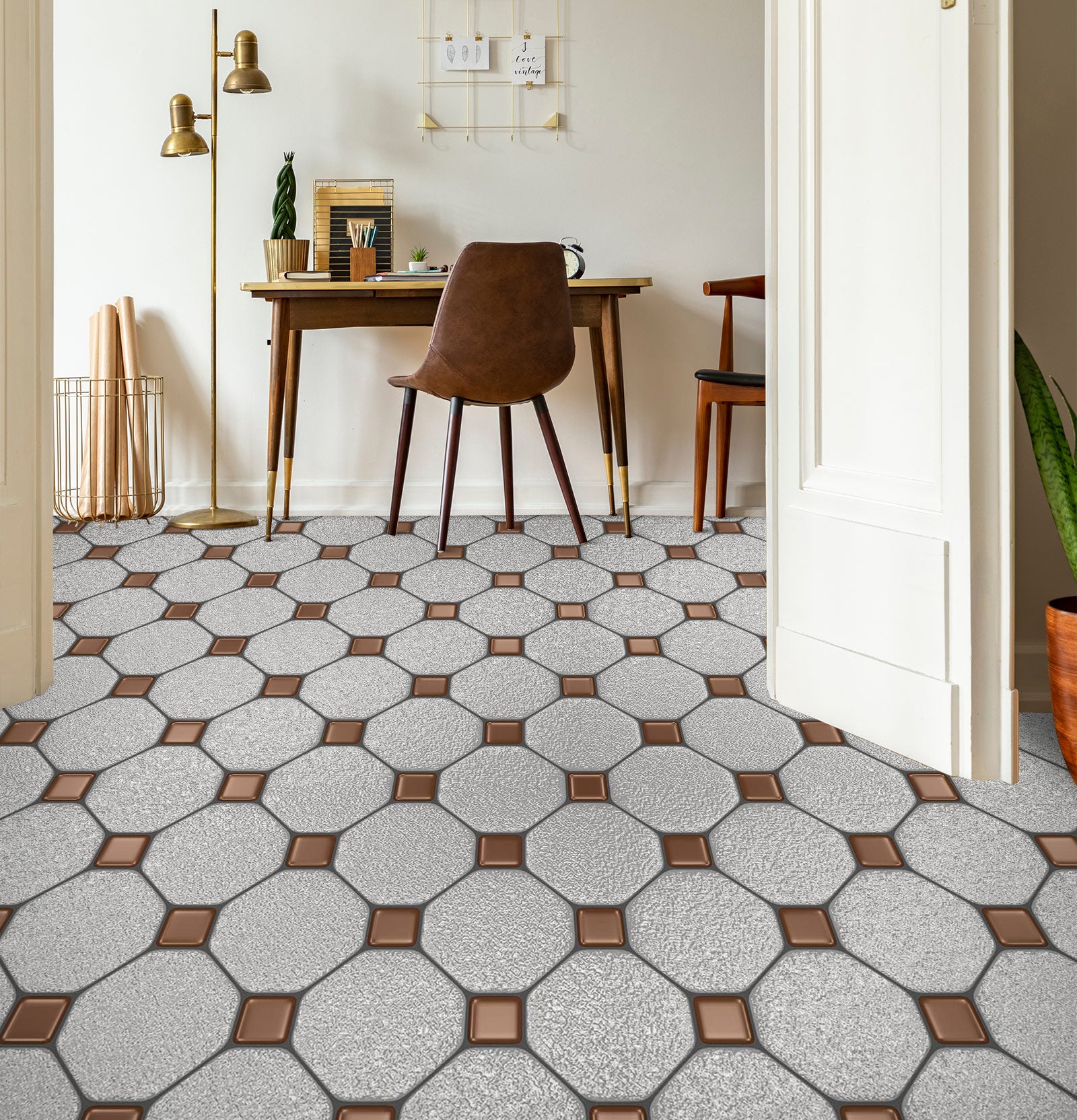 3D Light Gray Hexagons 1349 Floor Mural  Wallpaper Murals Self-Adhesive Removable Print Epoxy