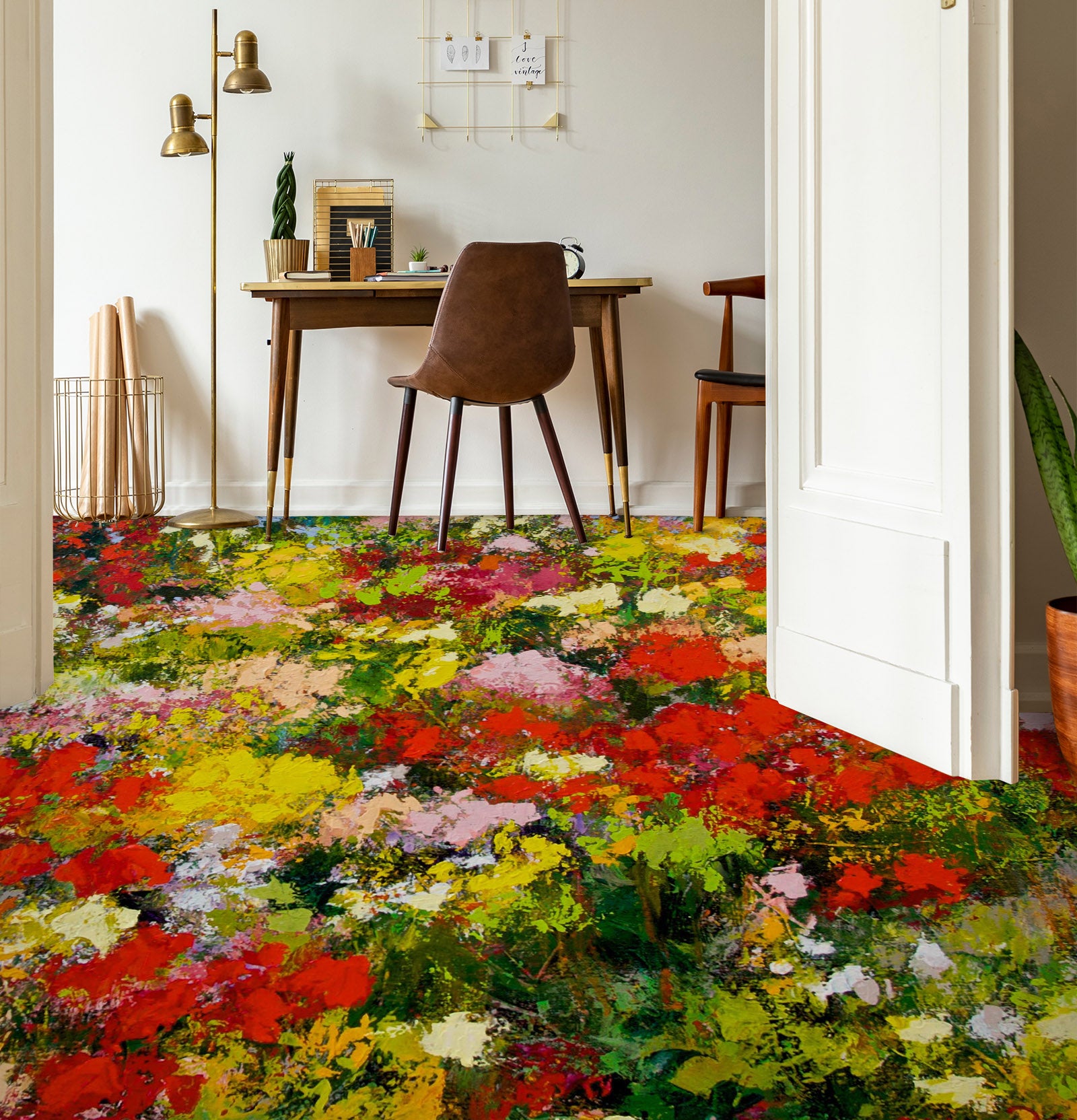 3D Flower Bush Painting 9928 Allan P. Friedlander Floor Mural  Wallpaper Murals Self-Adhesive Removable Print Epoxy