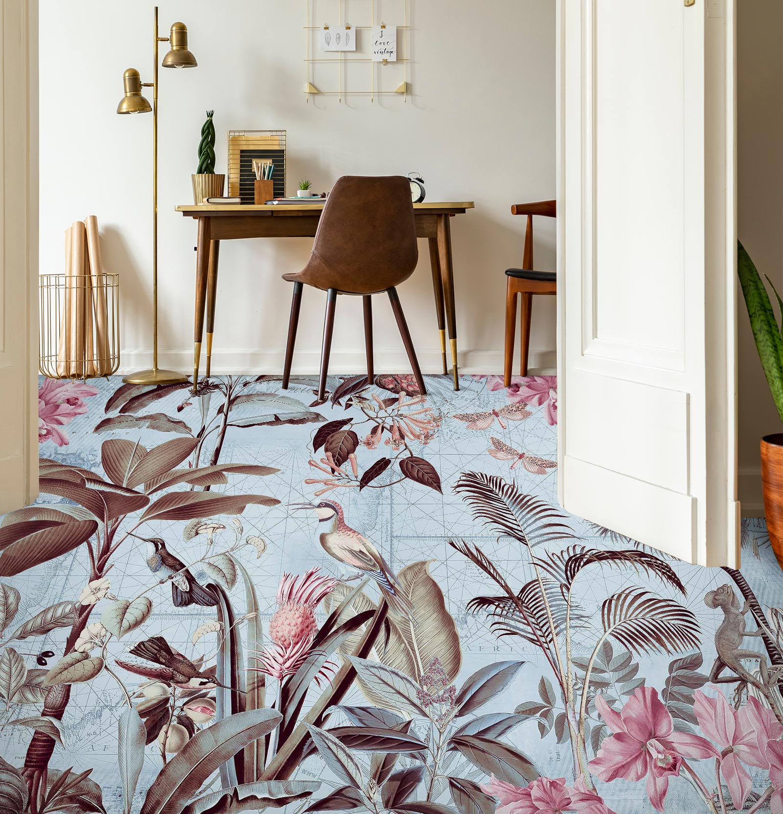 3D Jungle Bird 10054 Andrea Haase Floor Mural  Wallpaper Murals Self-Adhesive Removable Print Epoxy