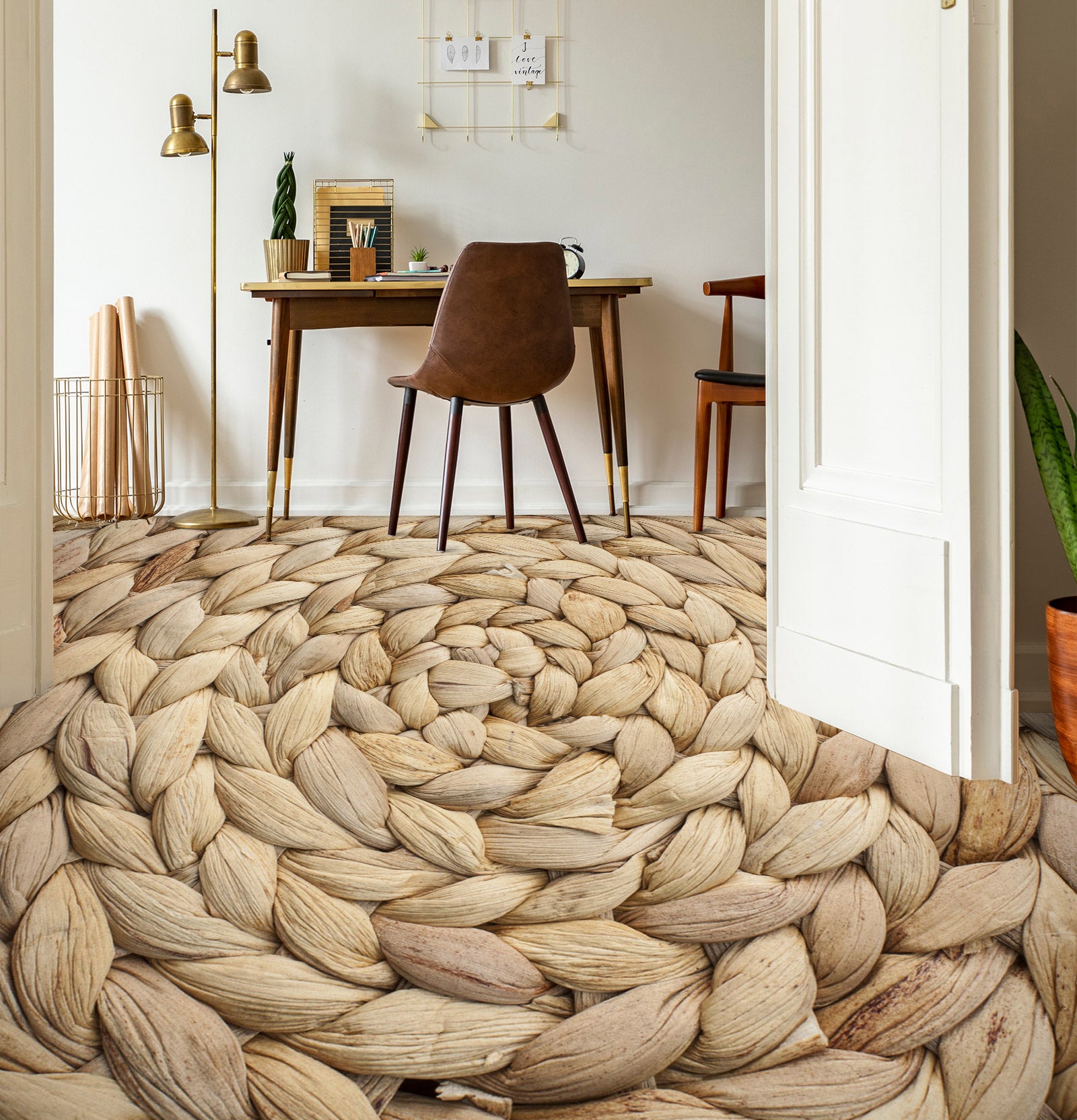 3D Hemp Rope Weaving 1332 Floor Mural  Wallpaper Murals Self-Adhesive Removable Print Epoxy