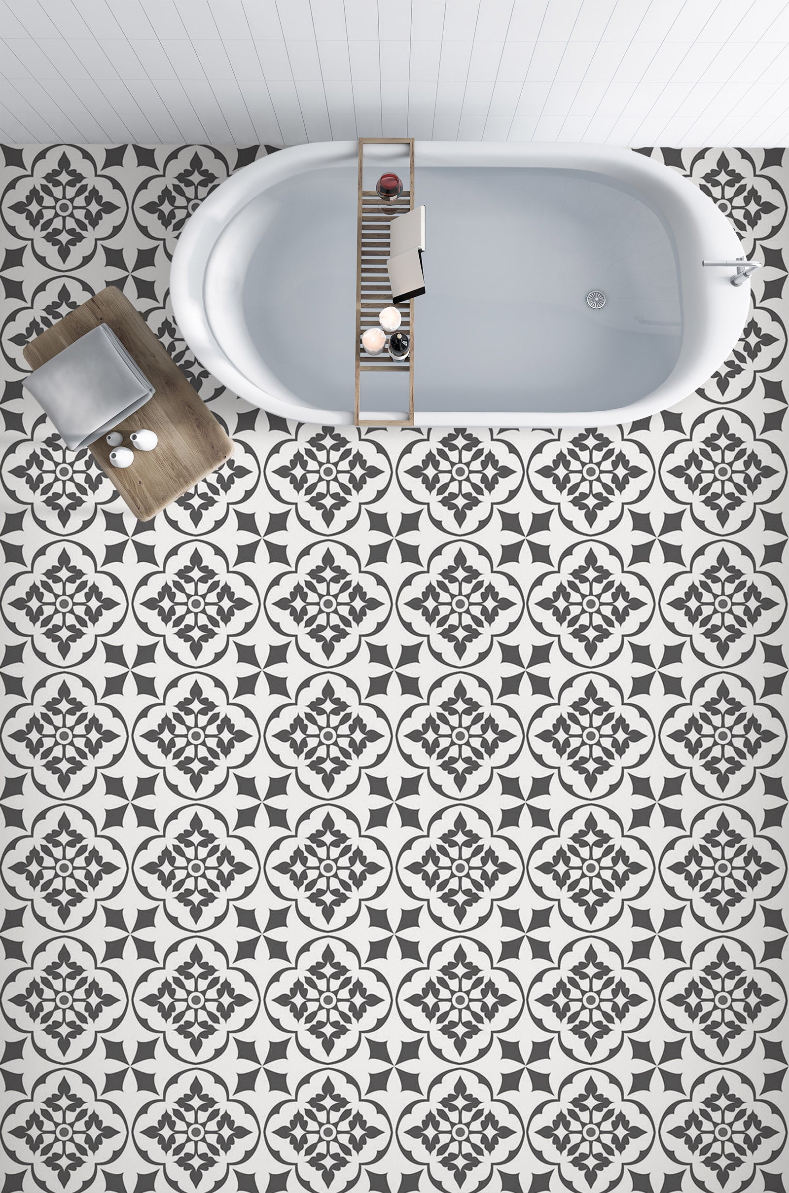 3D Dark Gray Pattern 652 Floor Mural