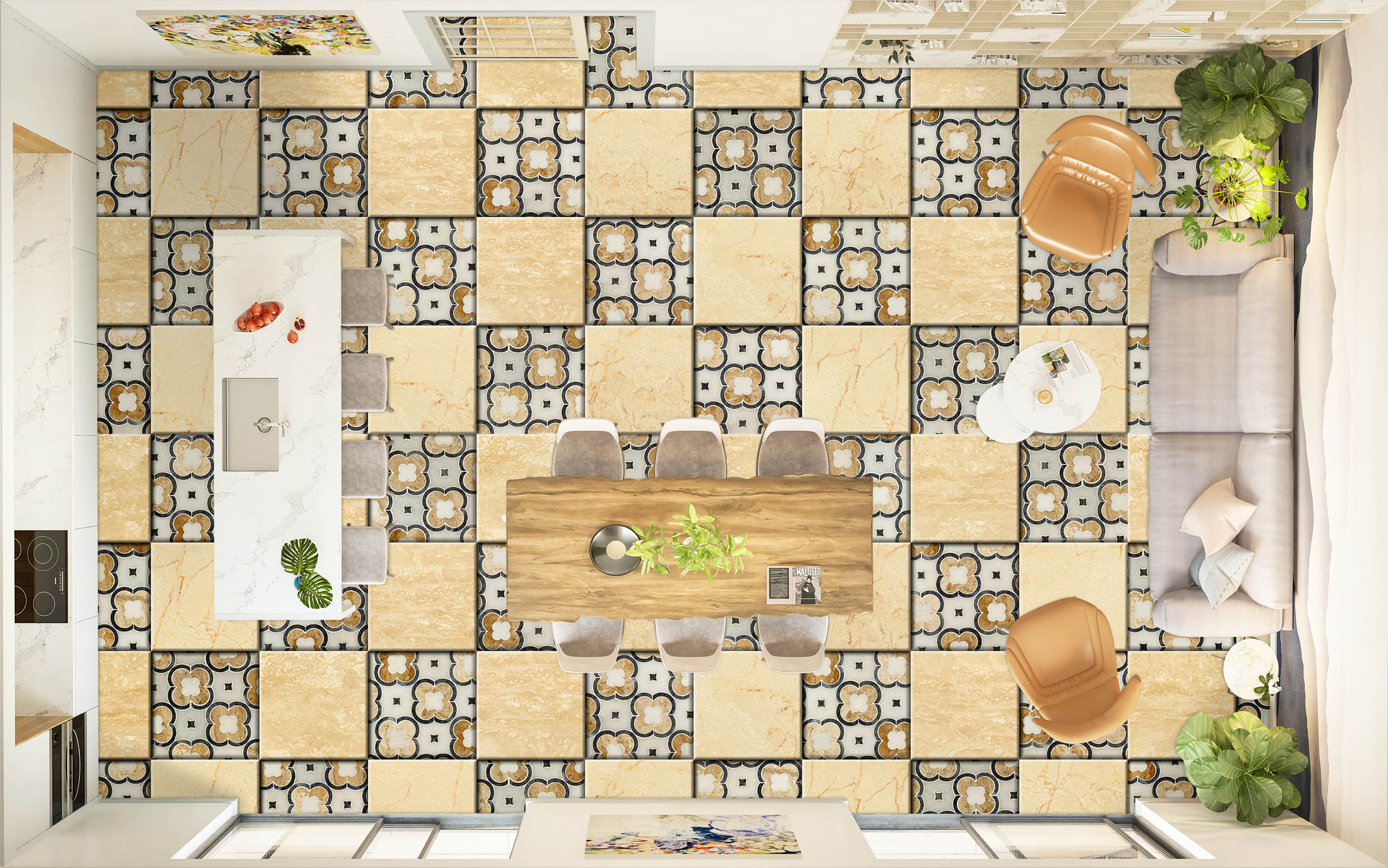 3D Gentle Yellow Squares 946 Floor Mural  Wallpaper Murals Rug & Mat Print Epoxy waterproof bath floor