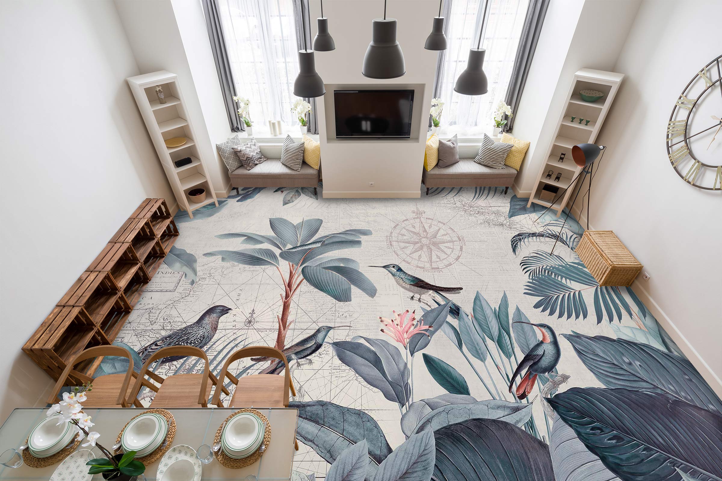 3D Bird Grove 10048 Andrea Haase Floor Mural  Wallpaper Murals Self-Adhesive Removable Print Epoxy