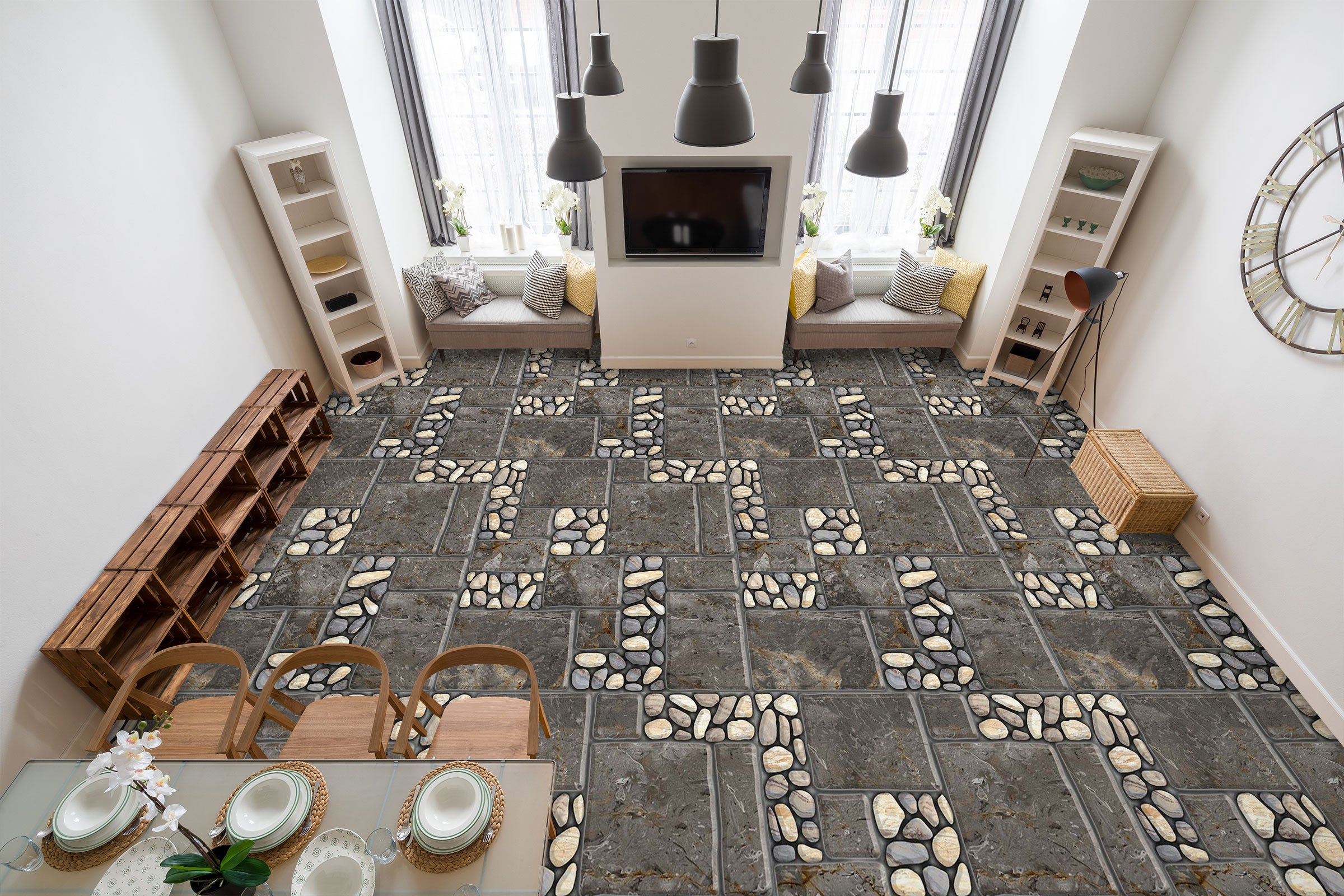 3D Creative Pebbles 475 Floor Mural  Wallpaper Murals Rug & Mat Print Epoxy waterproof bath floor