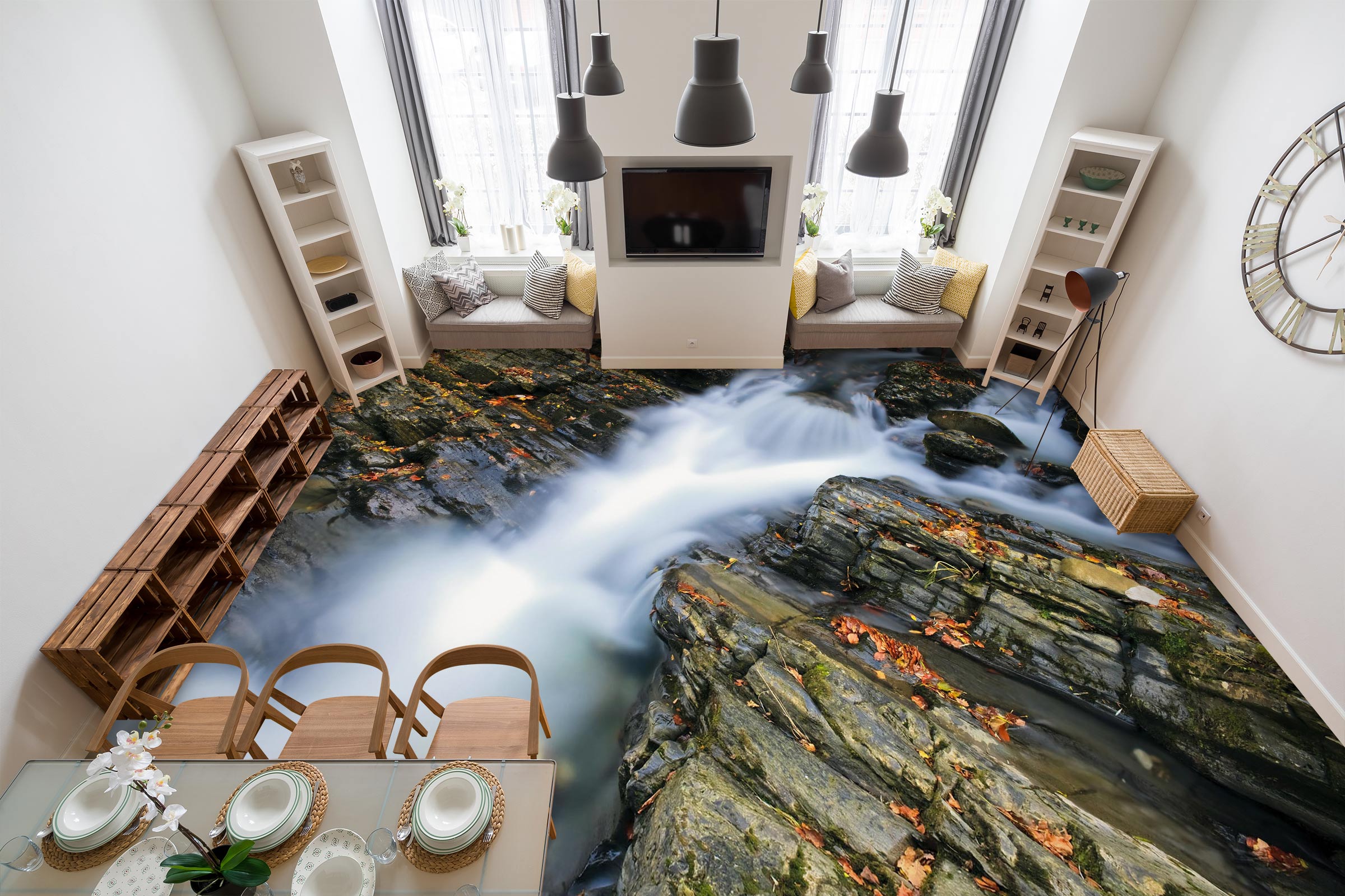 3D Intense White Water 1014 Floor Mural  Wallpaper Murals Self-Adhesive Removable Print Epoxy