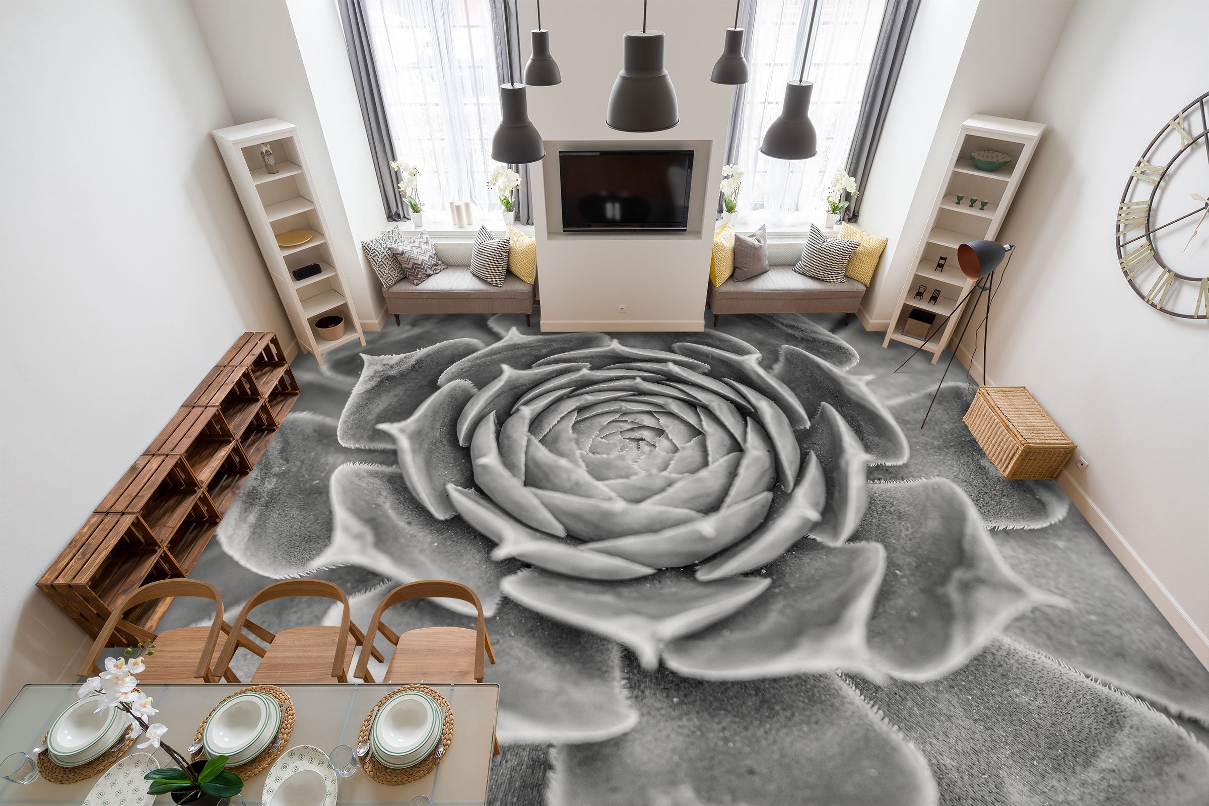 3D Succulent Plants 9853 Assaf Frank Floor Mural  Wallpaper Murals Self-Adhesive Removable Print Epoxy