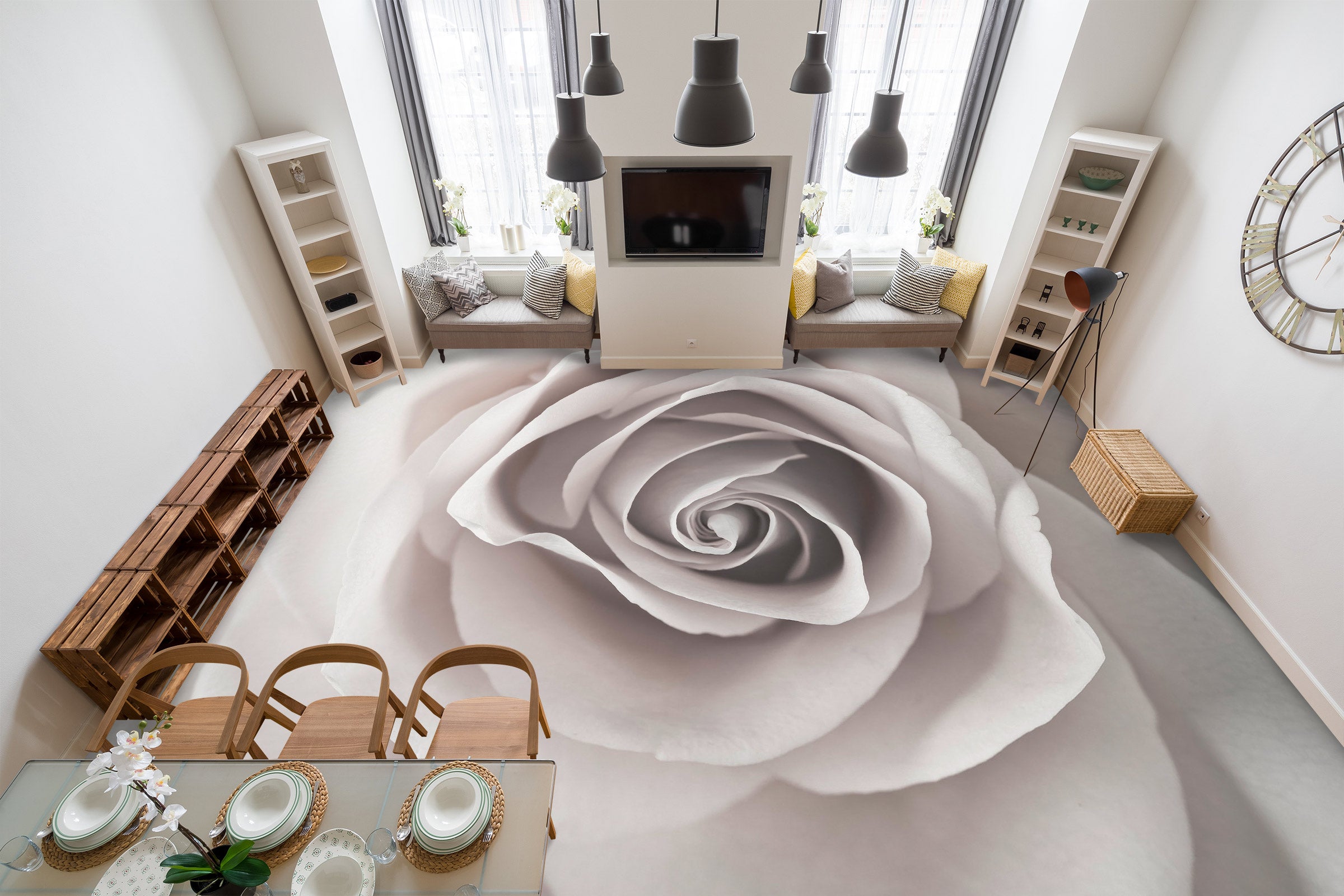3D Rose Pattern 9844 Assaf Frank Floor Mural  Wallpaper Murals Self-Adhesive Removable Print Epoxy
