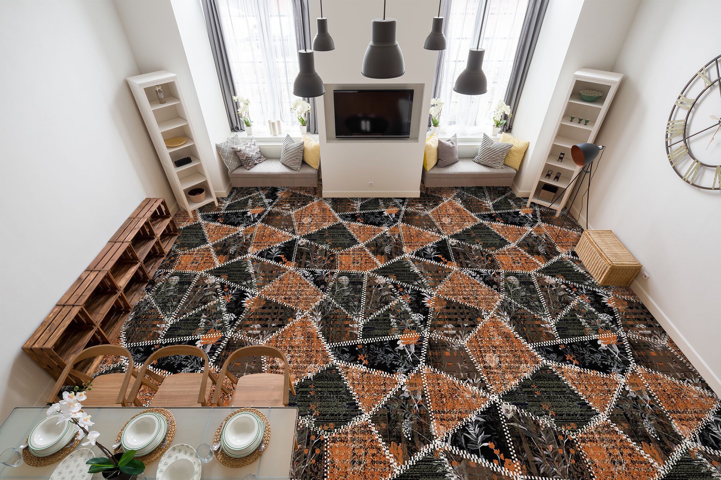 3D Triangle Life Art 872 Floor Mural