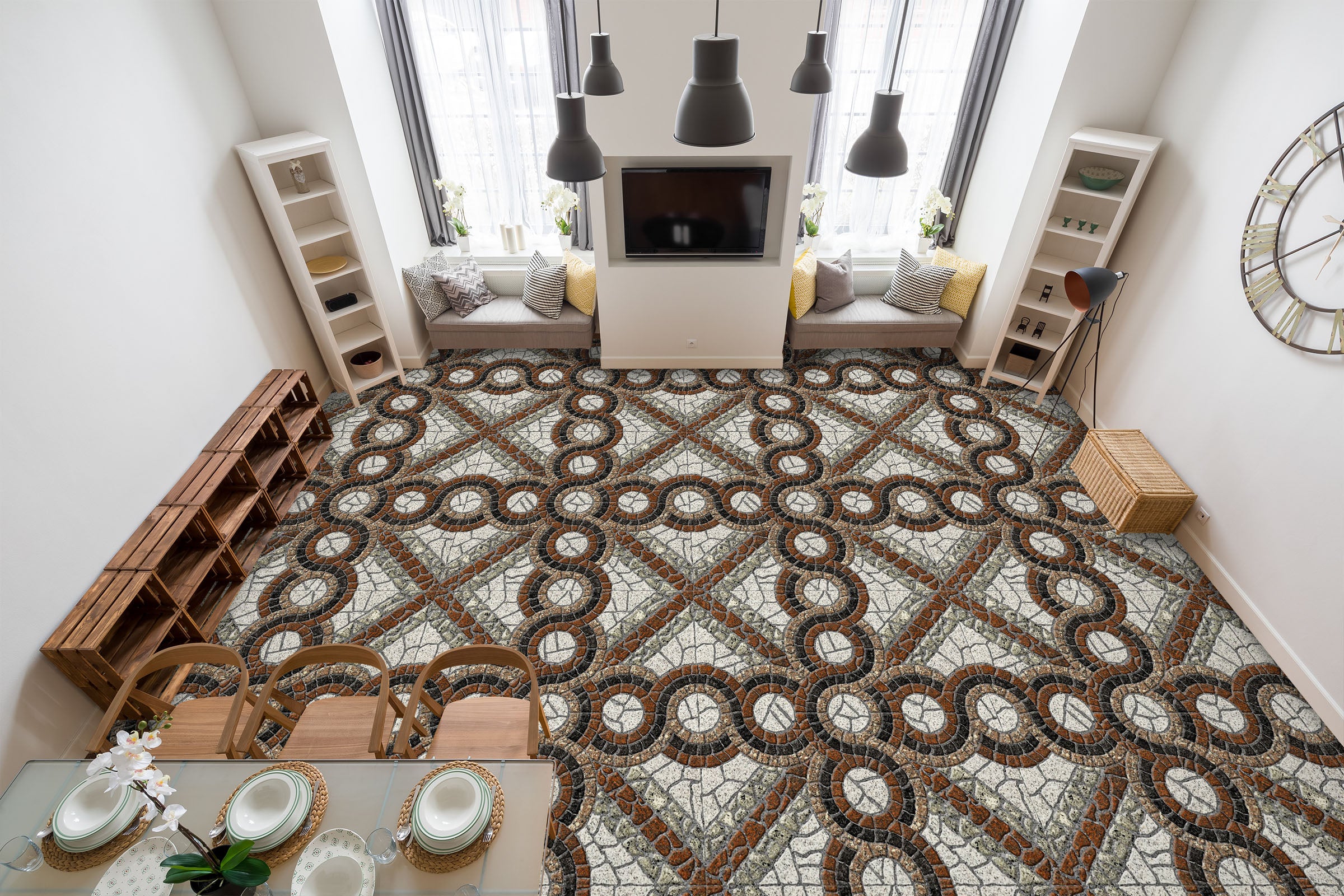 3D Round Combination 948 Floor Mural  Wallpaper Murals Rug & Mat Print Epoxy waterproof bath floor