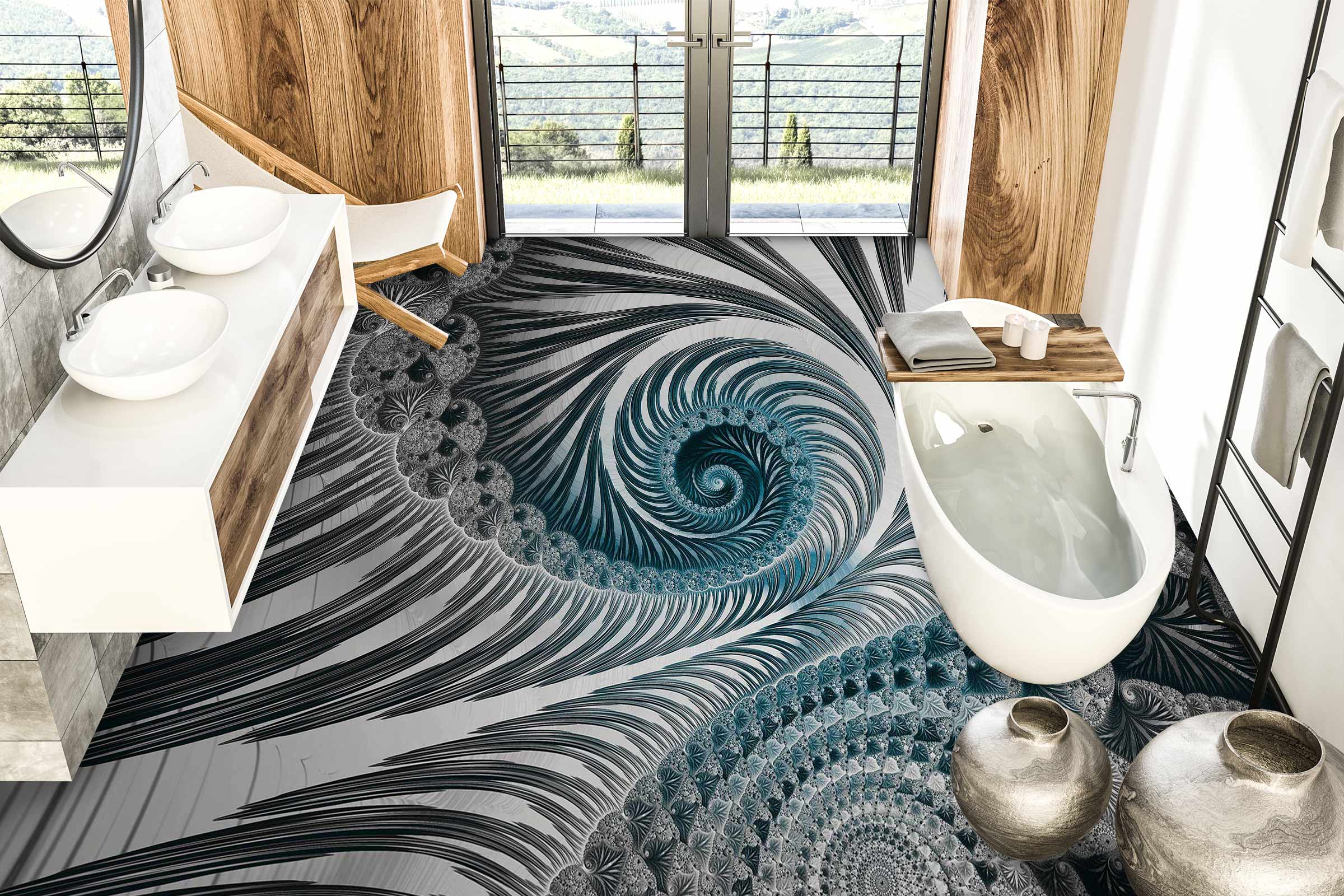 3D Thread Pattern 102149 Andrea Haase Floor Mural  Wallpaper Murals Self-Adhesive Removable Print Epoxy