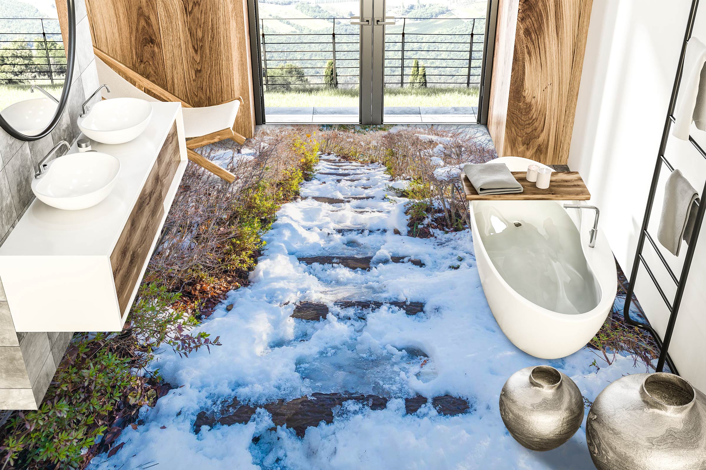 3D Snow River 1034 Floor Mural  Wallpaper Murals Self-Adhesive Removable Print Epoxy