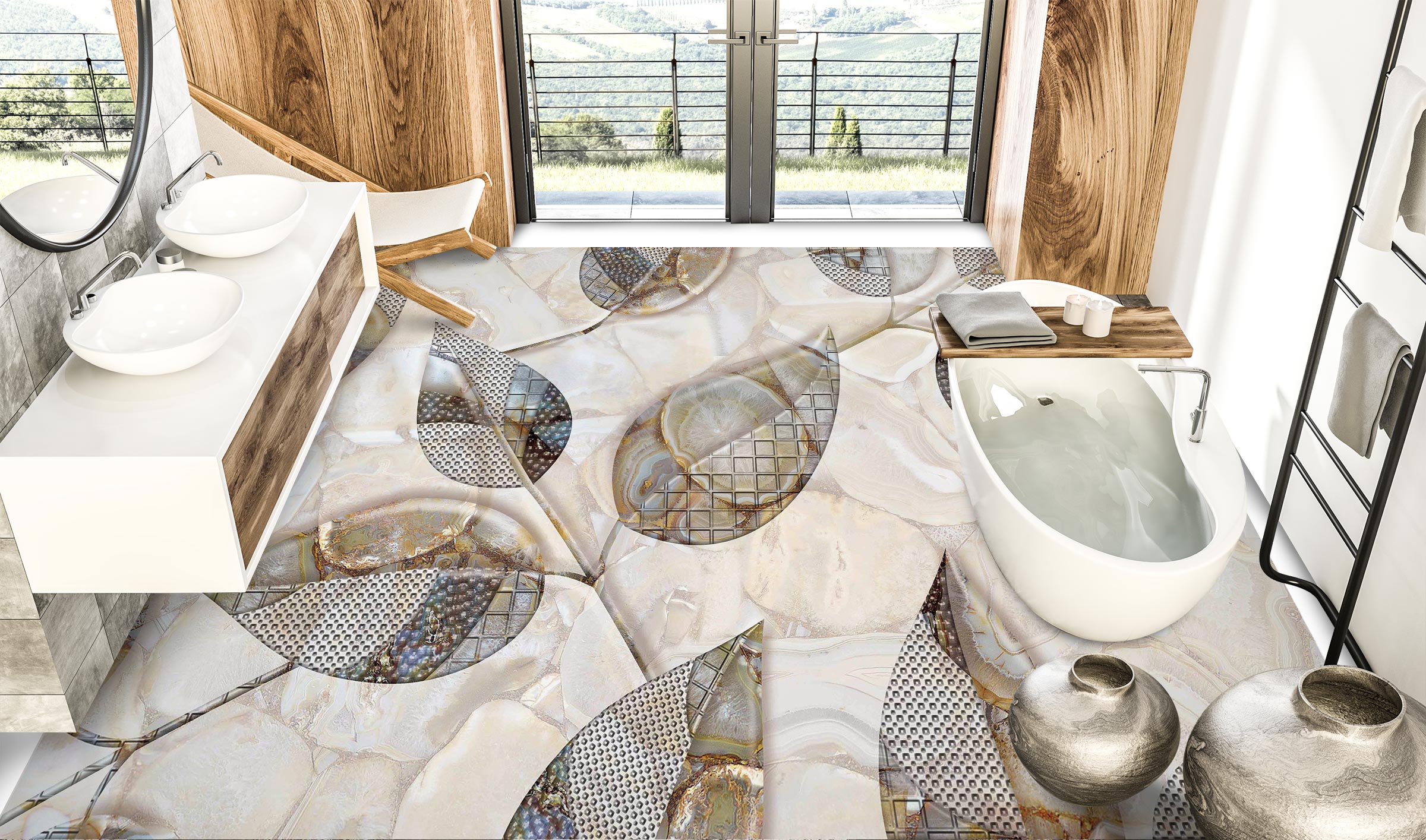 3D Noble Art Leaves 101 Floor Mural  Wallpaper Murals Rug & Mat Print Epoxy waterproof bath floor