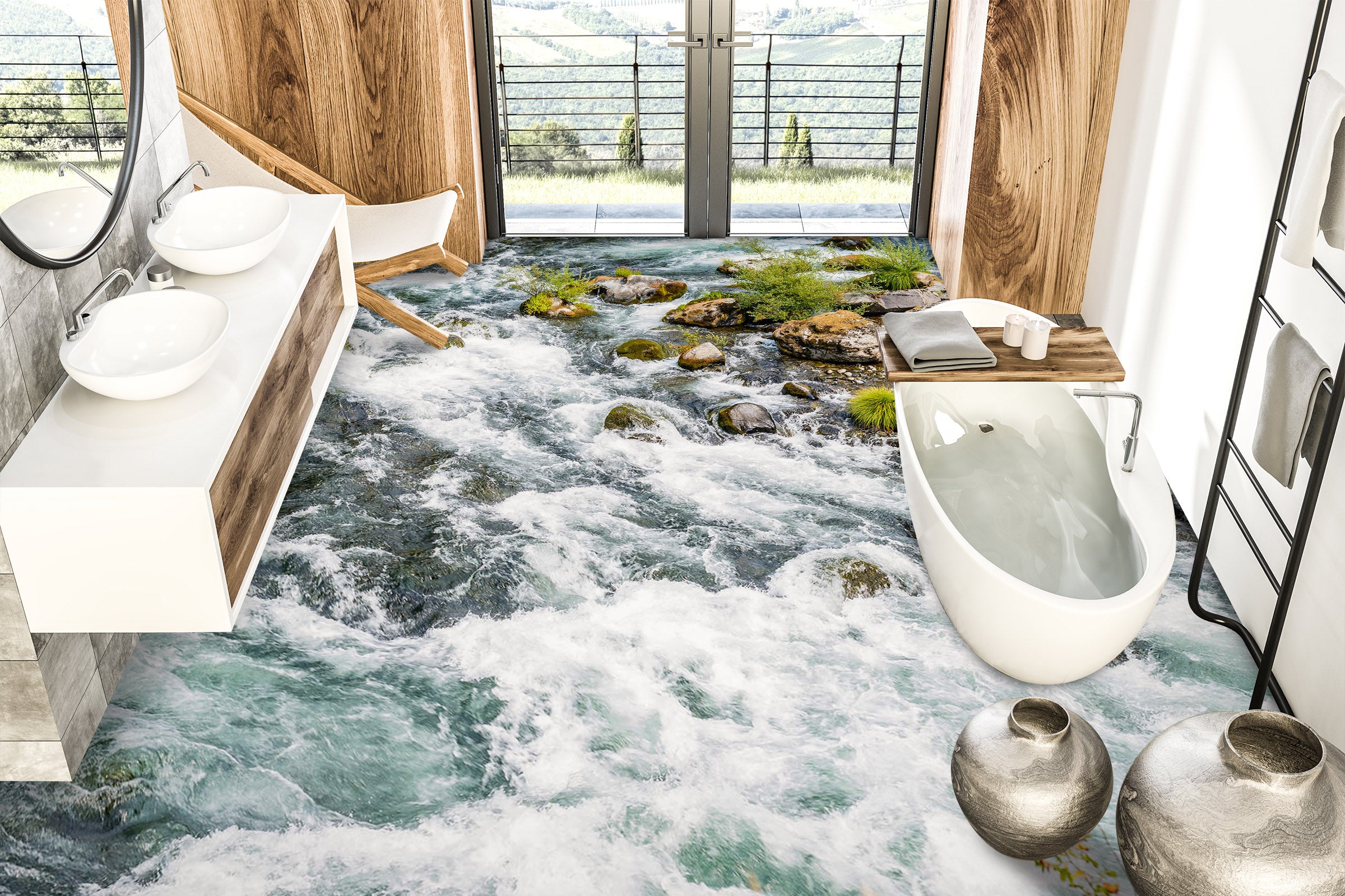 3D Wave Story 735 Floor Mural  Wallpaper Murals Rug & Mat Print Epoxy waterproof bath floor