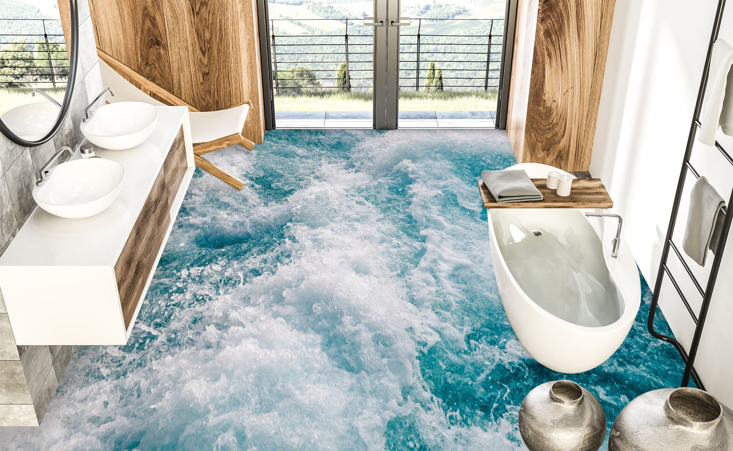 3D Memories Of Fierce Waves 246 Floor Mural  Wallpaper Murals Rug & Mat Print Epoxy waterproof bath floor