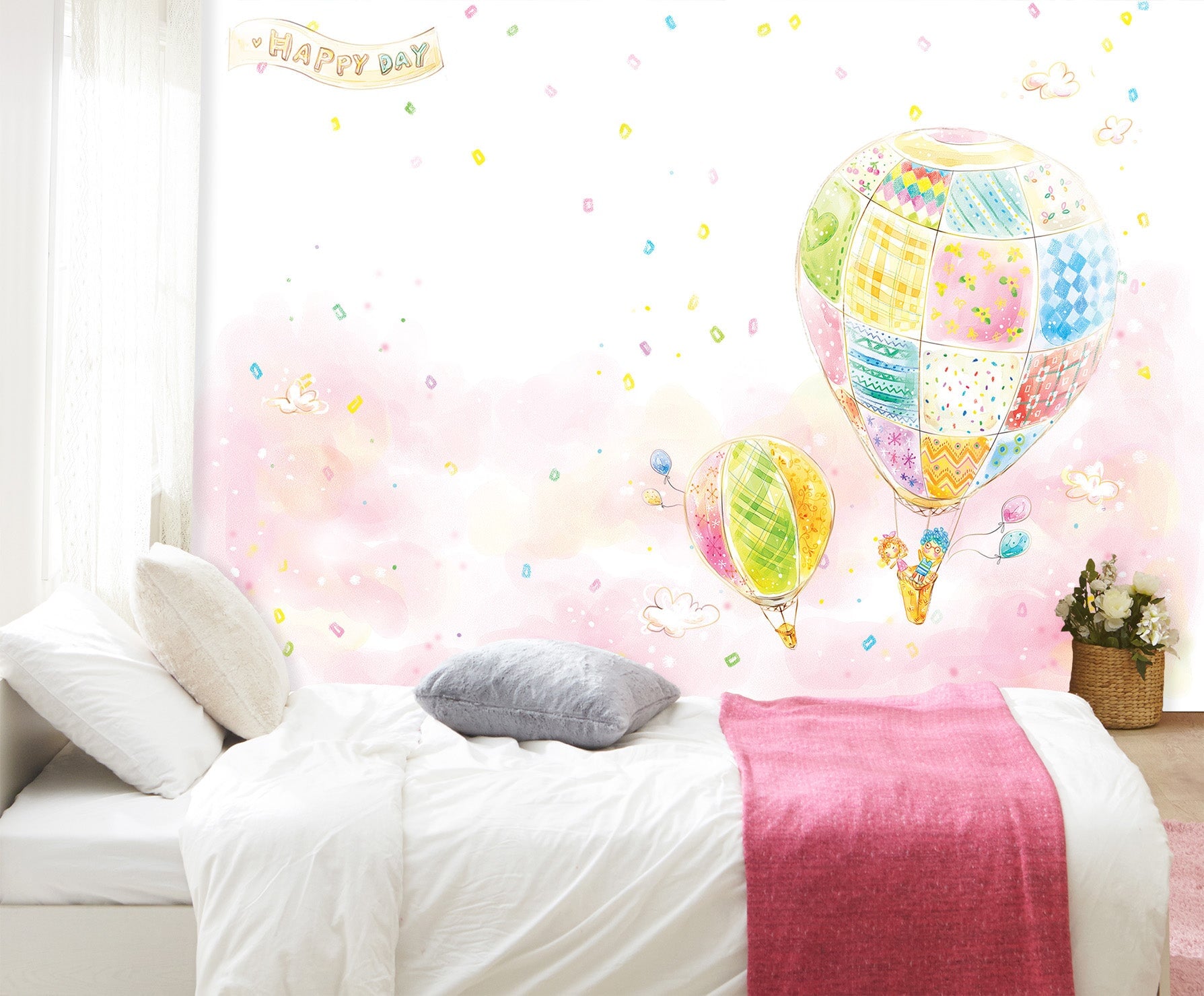 3D Cartoon Hot Air Balloon 050 Wall Murals Wallpaper AJ Wallpaper 2 