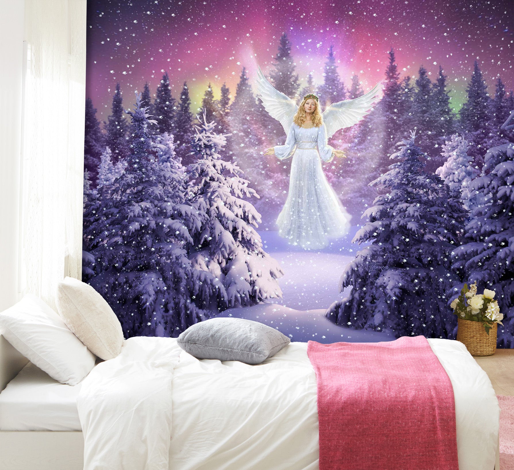 3D Snow Angel 113 Jerry LoFaro Wall Mural Wall Murals
