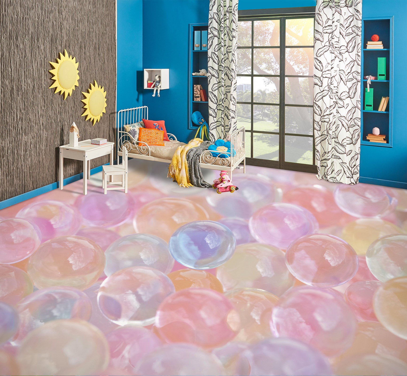 3D Sweet Colored Balls 1046 Floor Mural  Wallpaper Murals Self-Adhesive Removable Print Epoxy