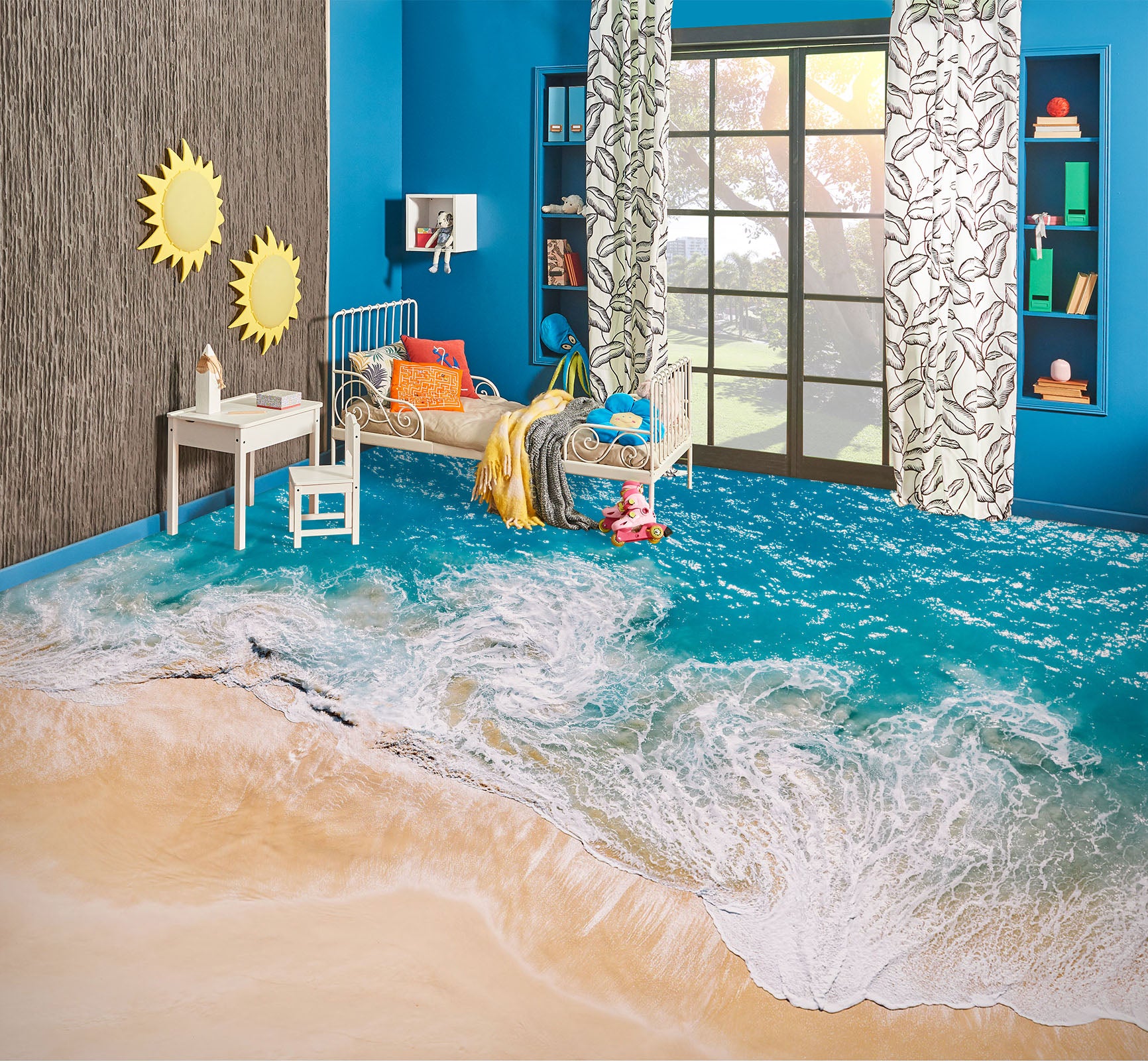3D Beach Holiday 377 Floor Mural  Wallpaper Murals Rug & Mat Print Epoxy waterproof bath floor