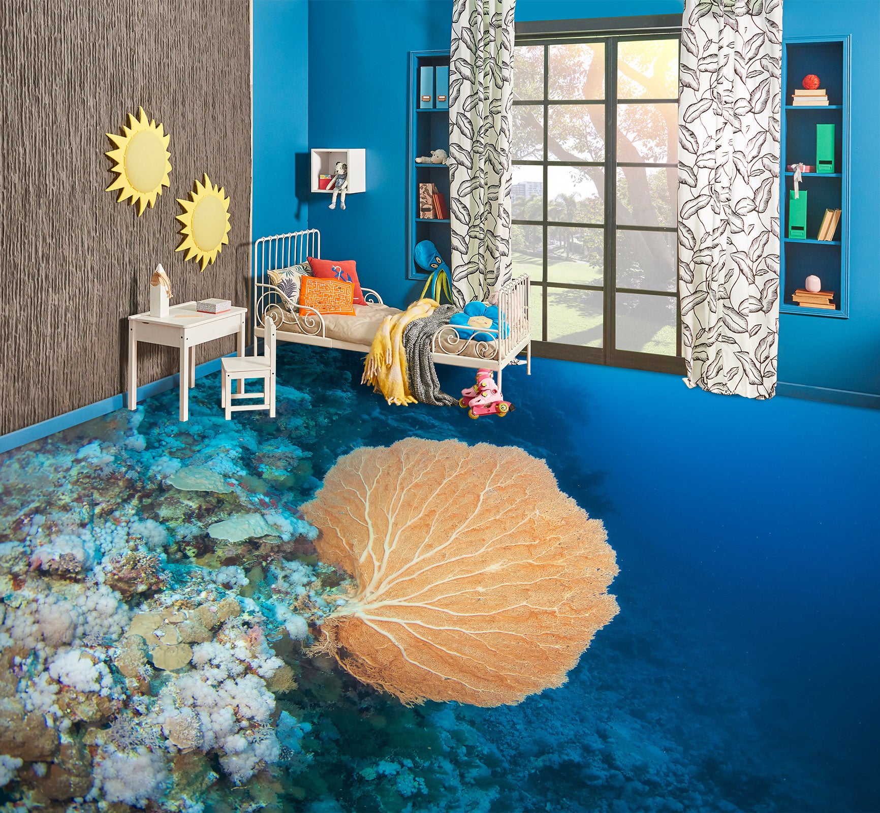 3D Gorgeous Coral Art 342 Floor Mural  Wallpaper Murals Rug & Mat Print Epoxy waterproof bath floor